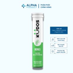 Viên sủi Kudos Bone Hương Cam Bổ Sung Canxi, Vitamin K2, Vitamin D3 Cho Cơ Thể (Tuýp 20 viên)
