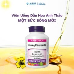 Alternative view of Viên Uống Tinh Dầu Hoa Anh Thảo Webber Naturals Evening Primrose Oil (EPO) – Lọ 180 Viên