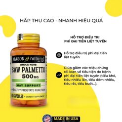 Alternative view of Viên Uống Bổ Sung Mason Saw Palmetto 500mg Hỗ Trợ Sức Khỏe