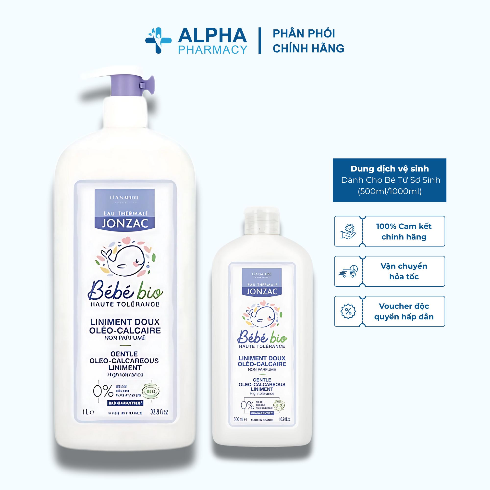 Dung Dịch Vệ Sinh Chống Hăm Tã Hữu Cơ Jonzac Giữ Ẩm, Làm Mềm & Nuôi Dưỡng Da Bé 500ml/1L