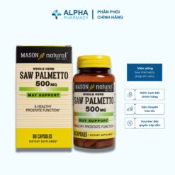 Viên Uống Bổ Sung Mason Saw Palmetto 500mg Hỗ Trợ Sức Khỏe