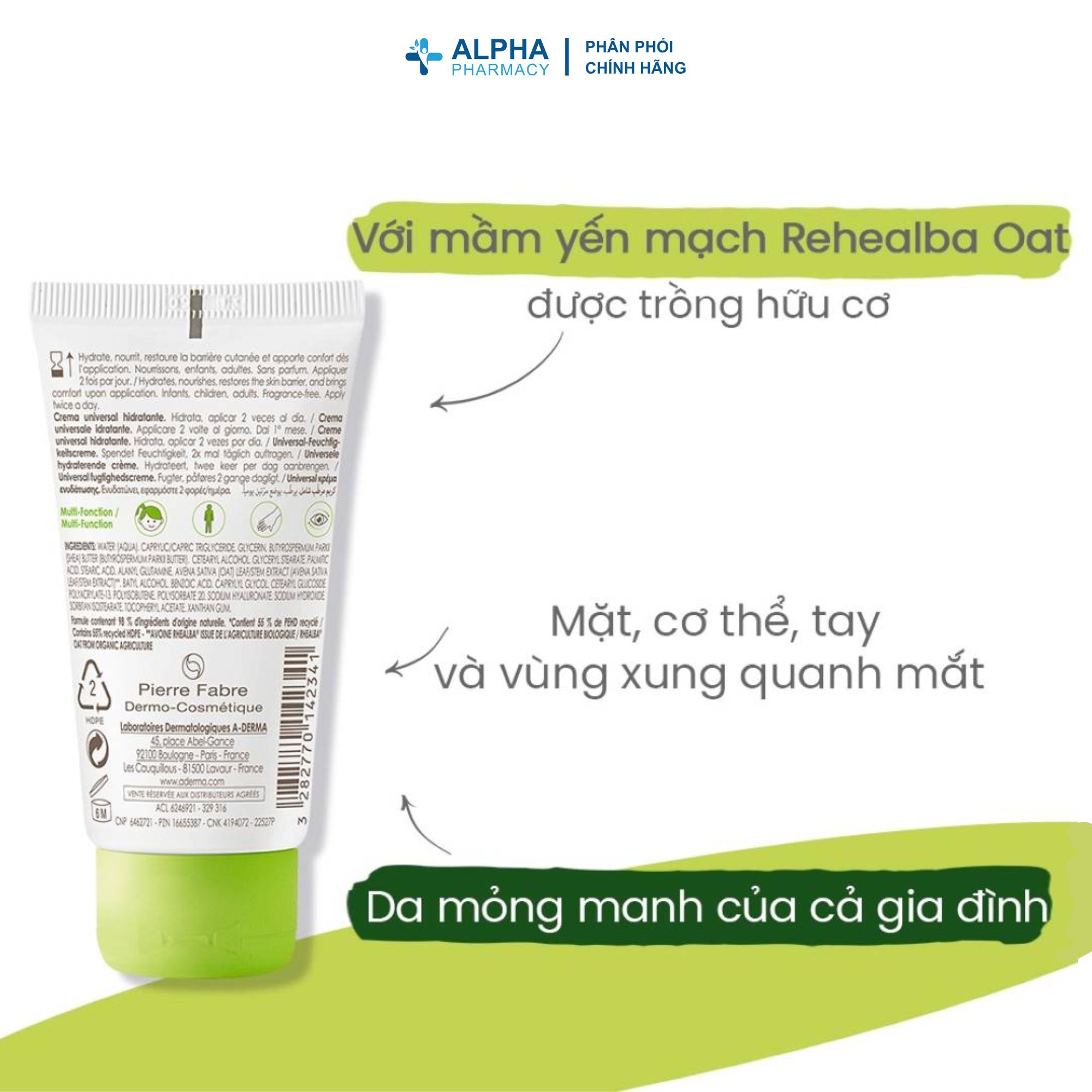 Kem Dưỡng Ẩm Hằng Ngày Cho Da Nhạy Cảm A-Derma Hydrating Universal Cream - 50ml - Image 5
