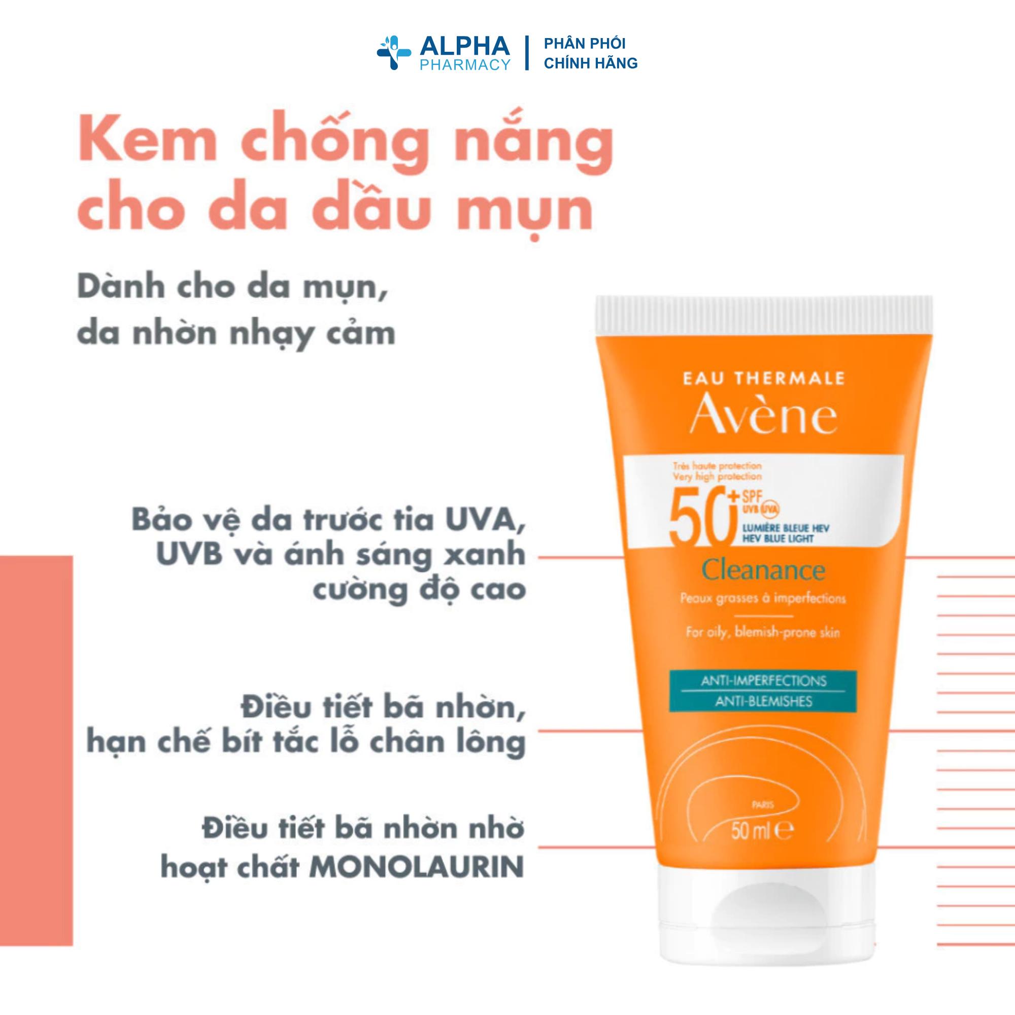 Sữa Chống Nắng Avene High Protection Cleanance SPF 50+ Blue Light Bảo Vệ Quang Phổ Rộng Cho Da Dầu Mụn - 50ml - Image 3