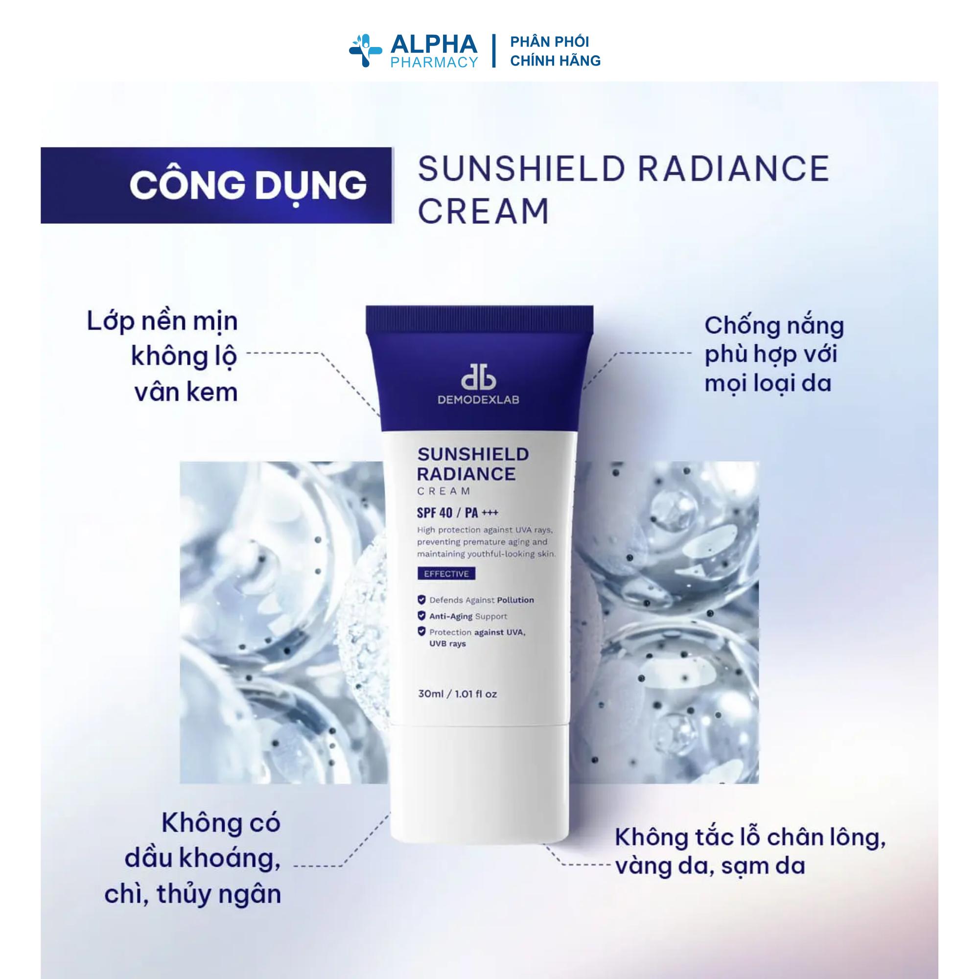 Kem chống nắng Demodexlab Sunshield Radiance 30ml - Image 2