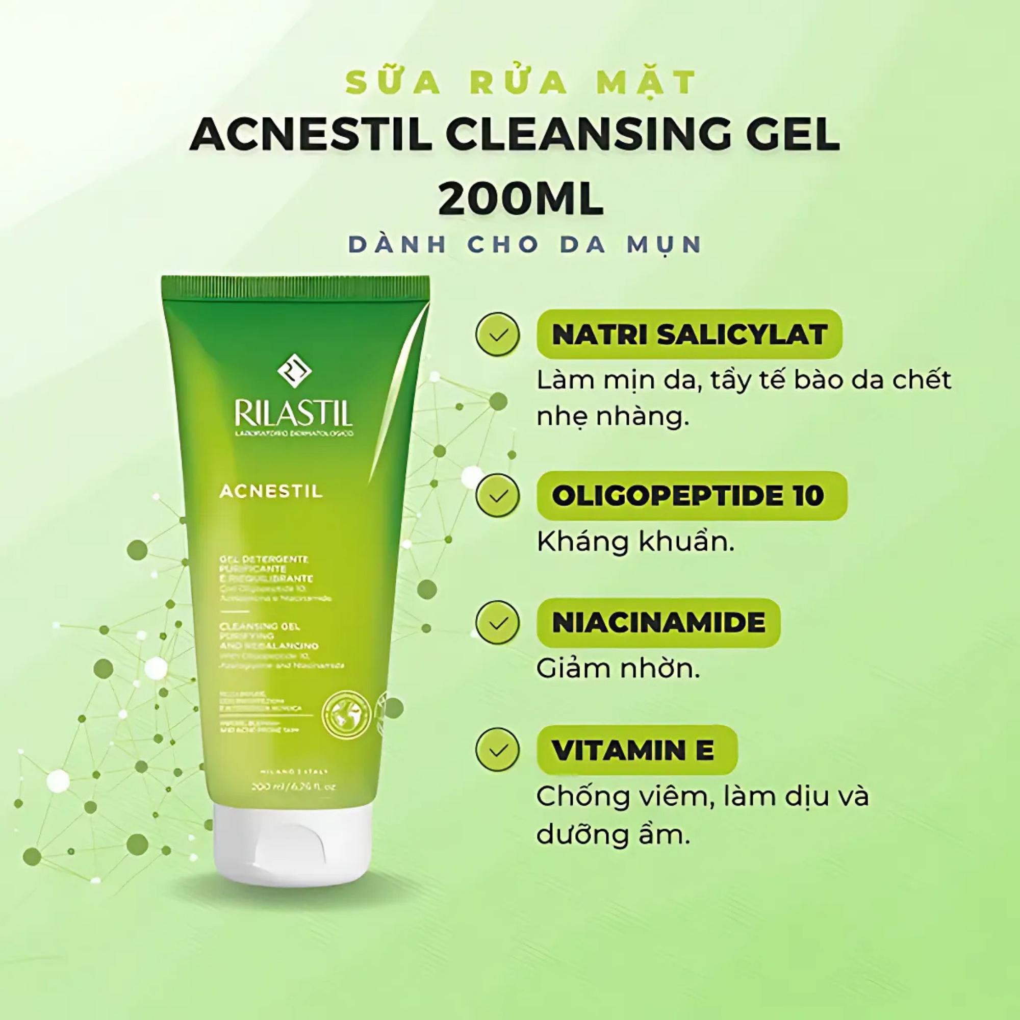 Sữa Rửa Mặt Rilastil Acnestil Dạng Gel Cho Da Mụn - 200ml/400ml - Image 2