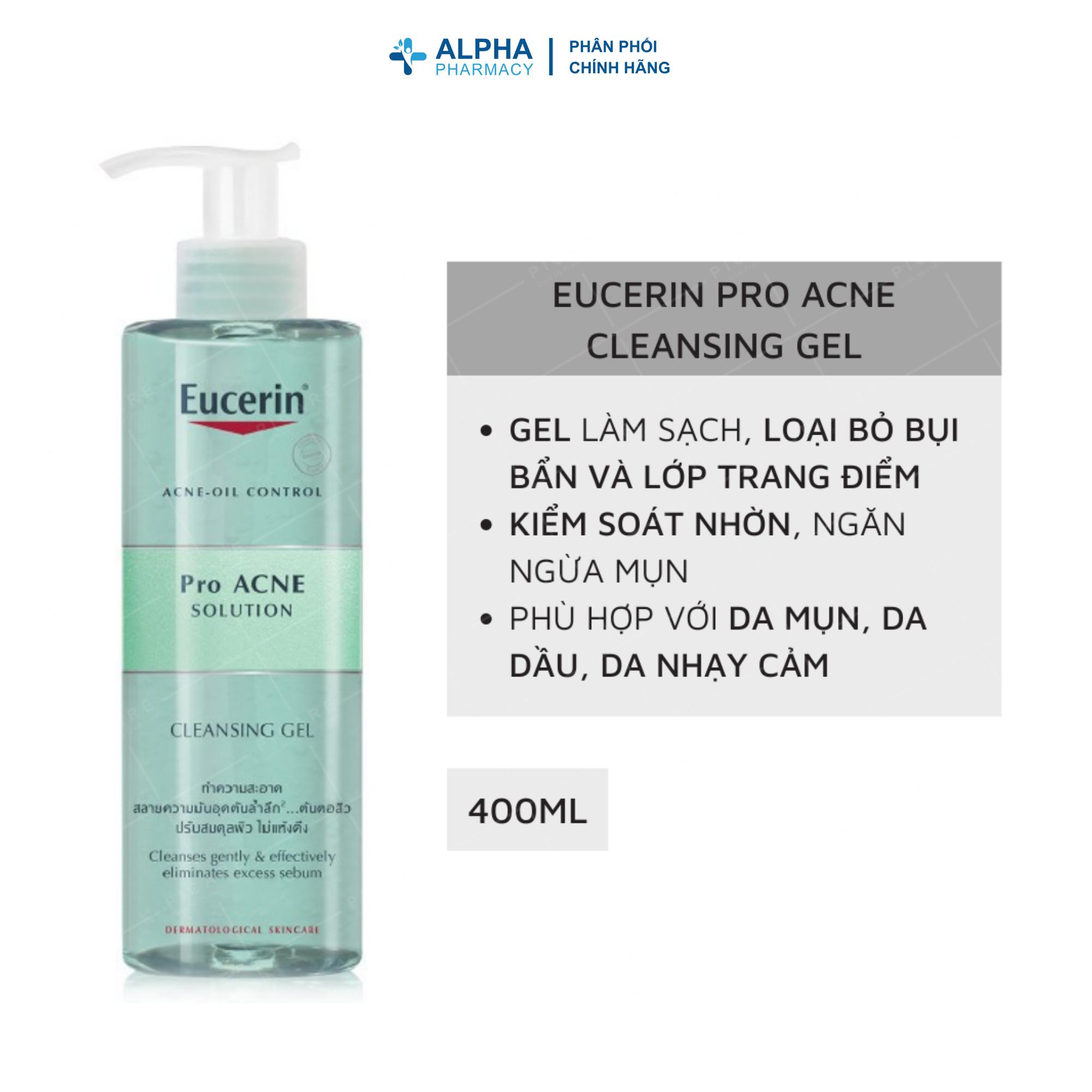 Gel Rửa Mặt Eucerin ProACNE Cleansing Gel Cho Da Dầu Mụn, Làm Sạch Sâu & Giảm Nhờn – 75ml/200ml/400ml - Image 3