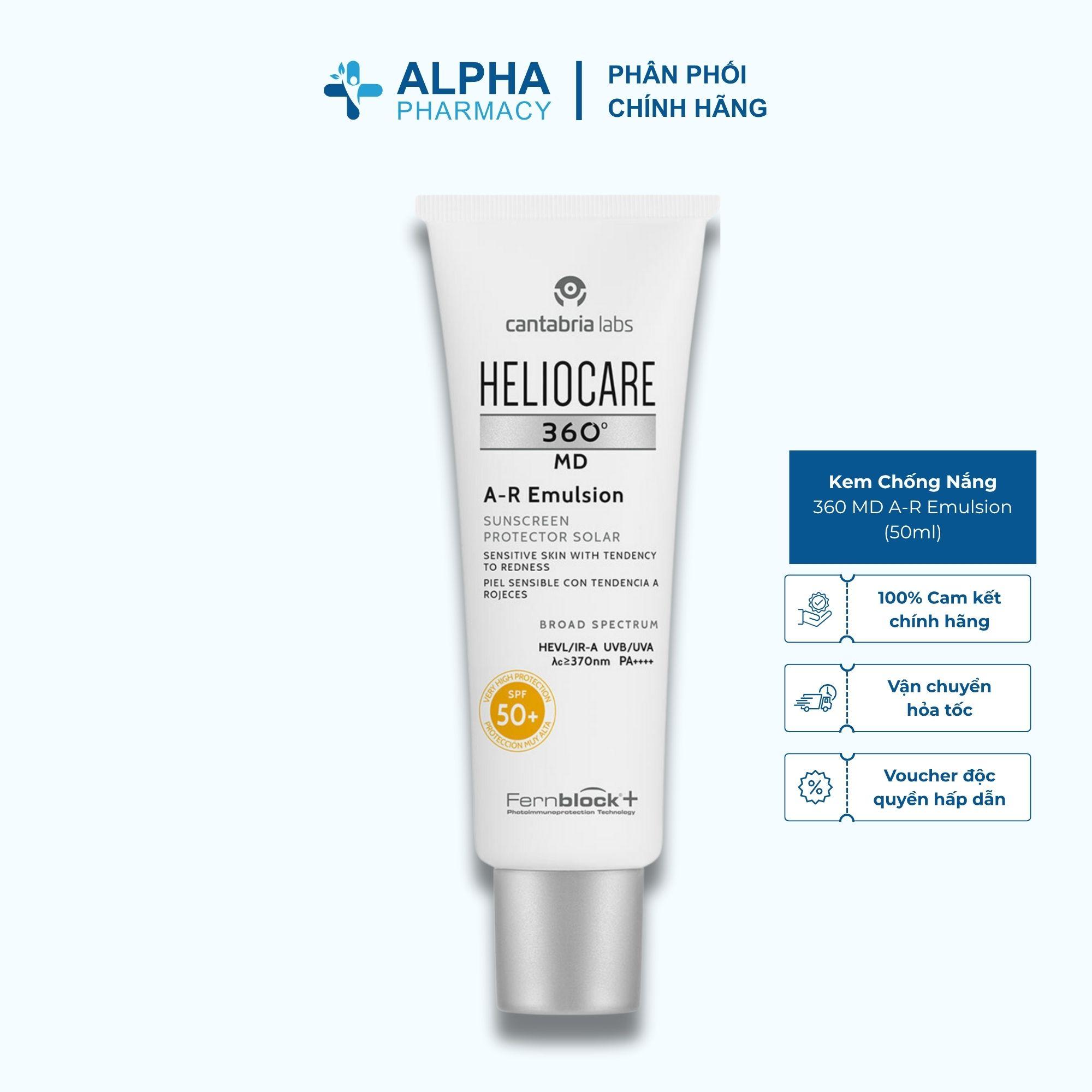 Kem Chống Nắng Heliocare 360 MD A-R Emulsion Giảm Đỏ Da, Bảo Vệ Da Nhạy Cảm