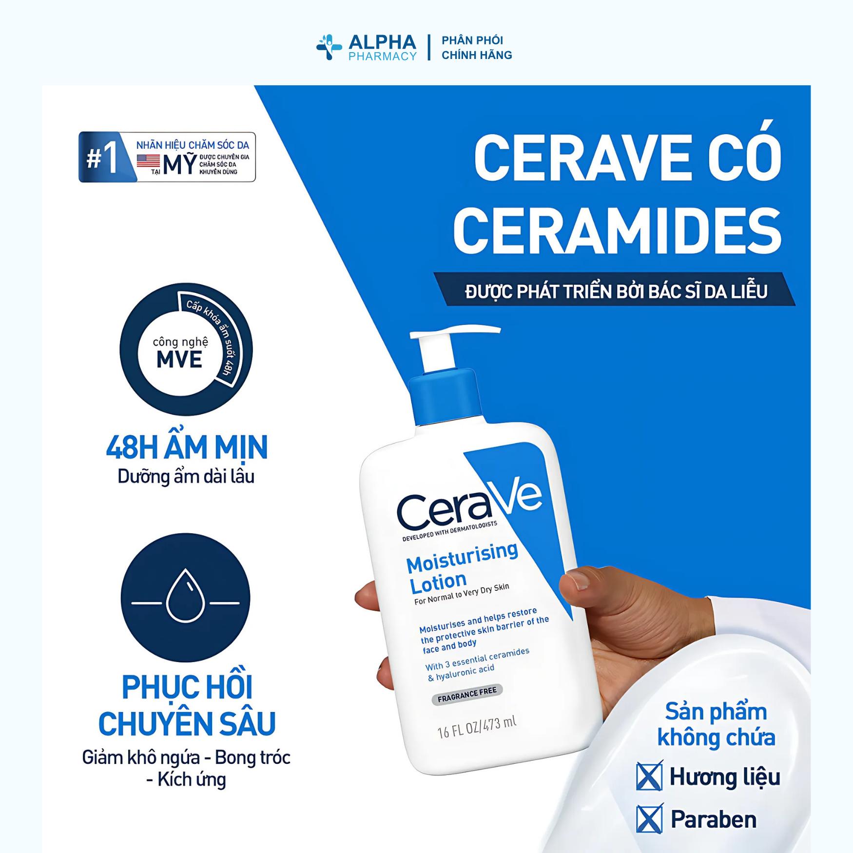 Sữa Dưỡng Ẩm Cerave Moisturising Lotion Dành Cho Da Thường - 88ml/236ml/473ml - Image 5