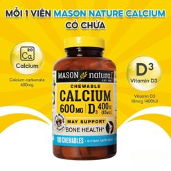 Alternative view of Viên Uống Bổ Sung Mason Calcium 600mg + D3 Hỗ Trợ Xương Chắc Khỏe, Ngừa Loãng Xương