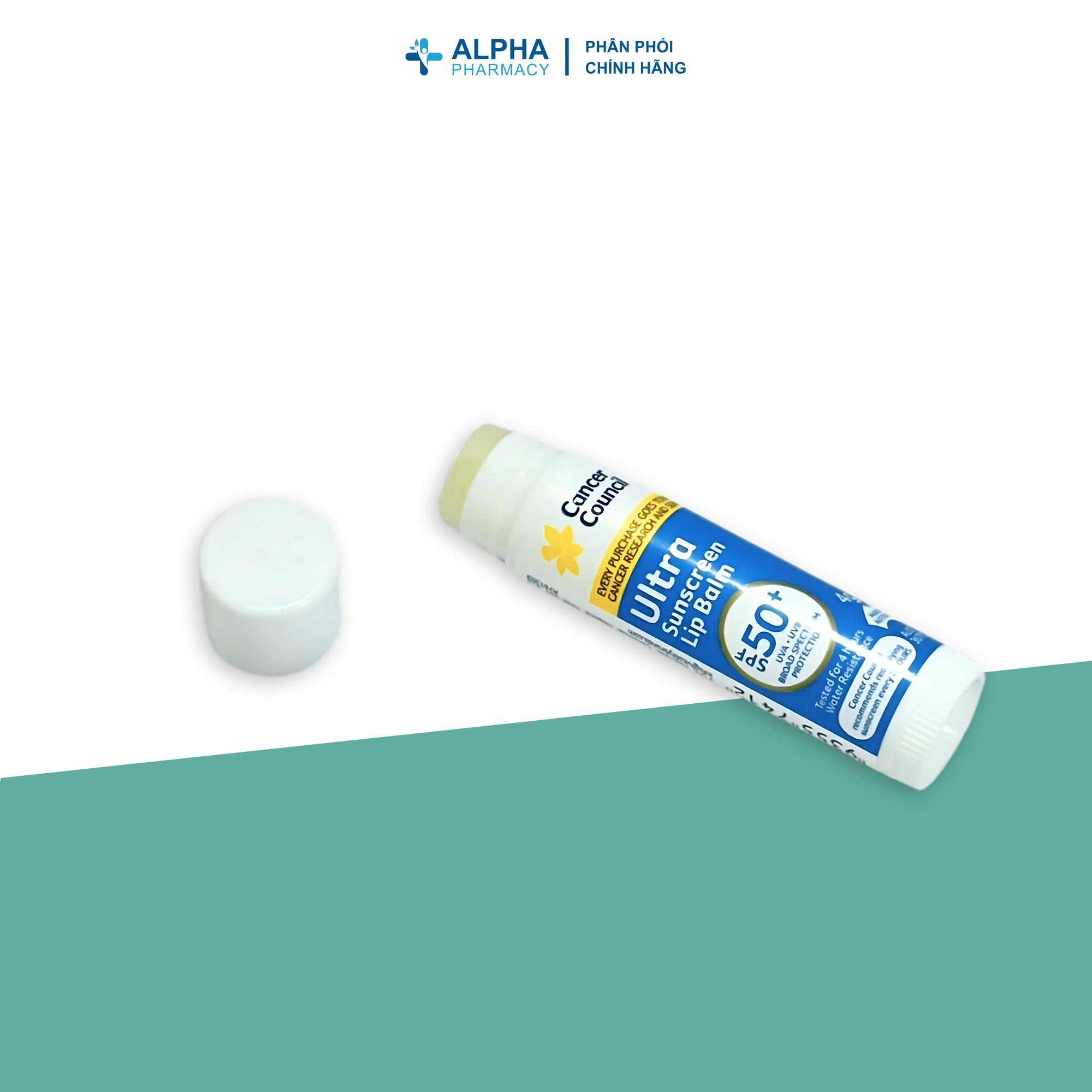 Son Dưỡng Môi Chống Nắng Cancer Council Ultra Suncreen Lip Balm SPF50+ Bảo Vệ & Dưỡng Ẩm Môi Hiệu Quả - 4g - Image 4