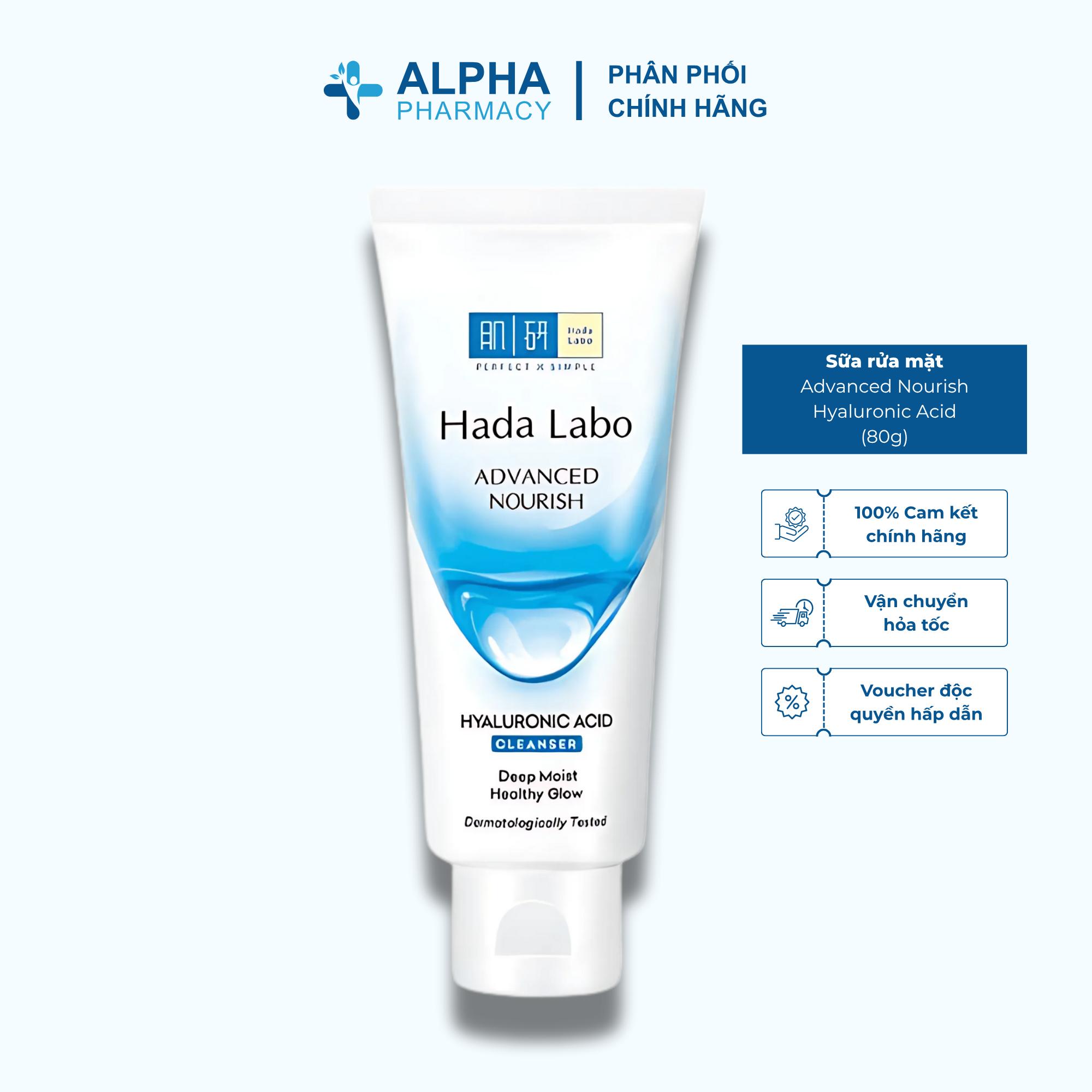 Sữa Rửa Mặt Dưỡng Ẩm Hada Labo Advanced Nourish Hyaluronic Acid Cleanser – 80g