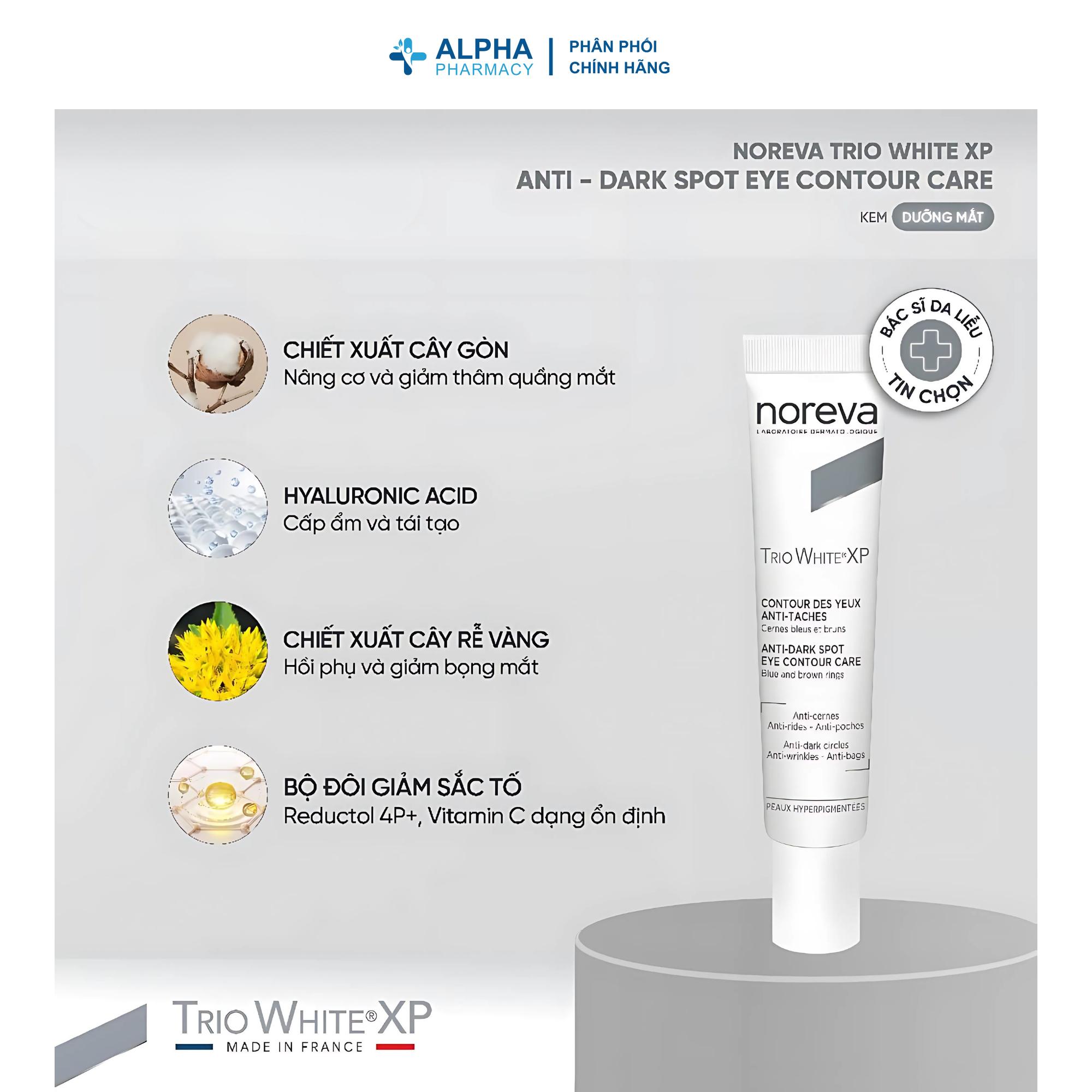 Kem Dưỡng Mắt Noreva Trio White XP Làm Sáng & Giảm Quầng Thâm – 10ml - Image 3