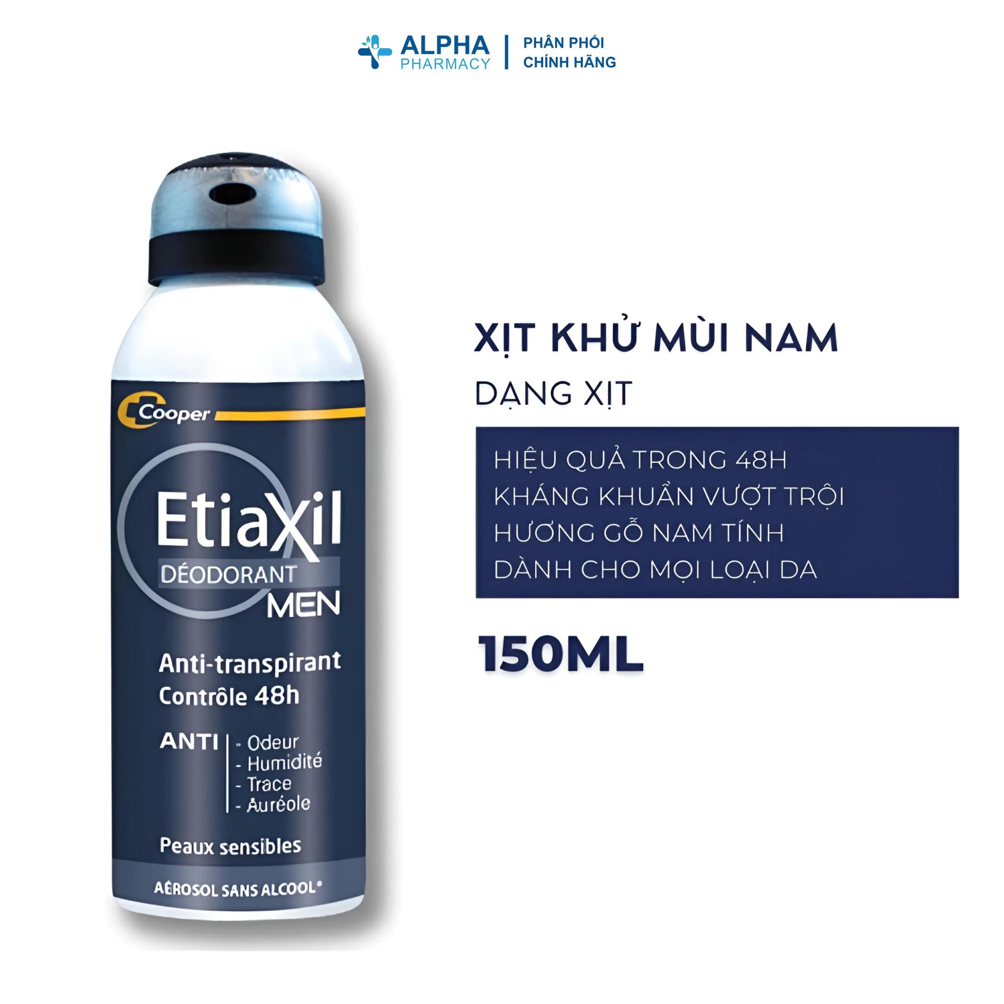 Xịt Khử Mùi Etiaxil Aerosol Homme 48H Ngăn Mồ Hôi & Giảm Mùi Cơ Thể – 150ml - Image 2