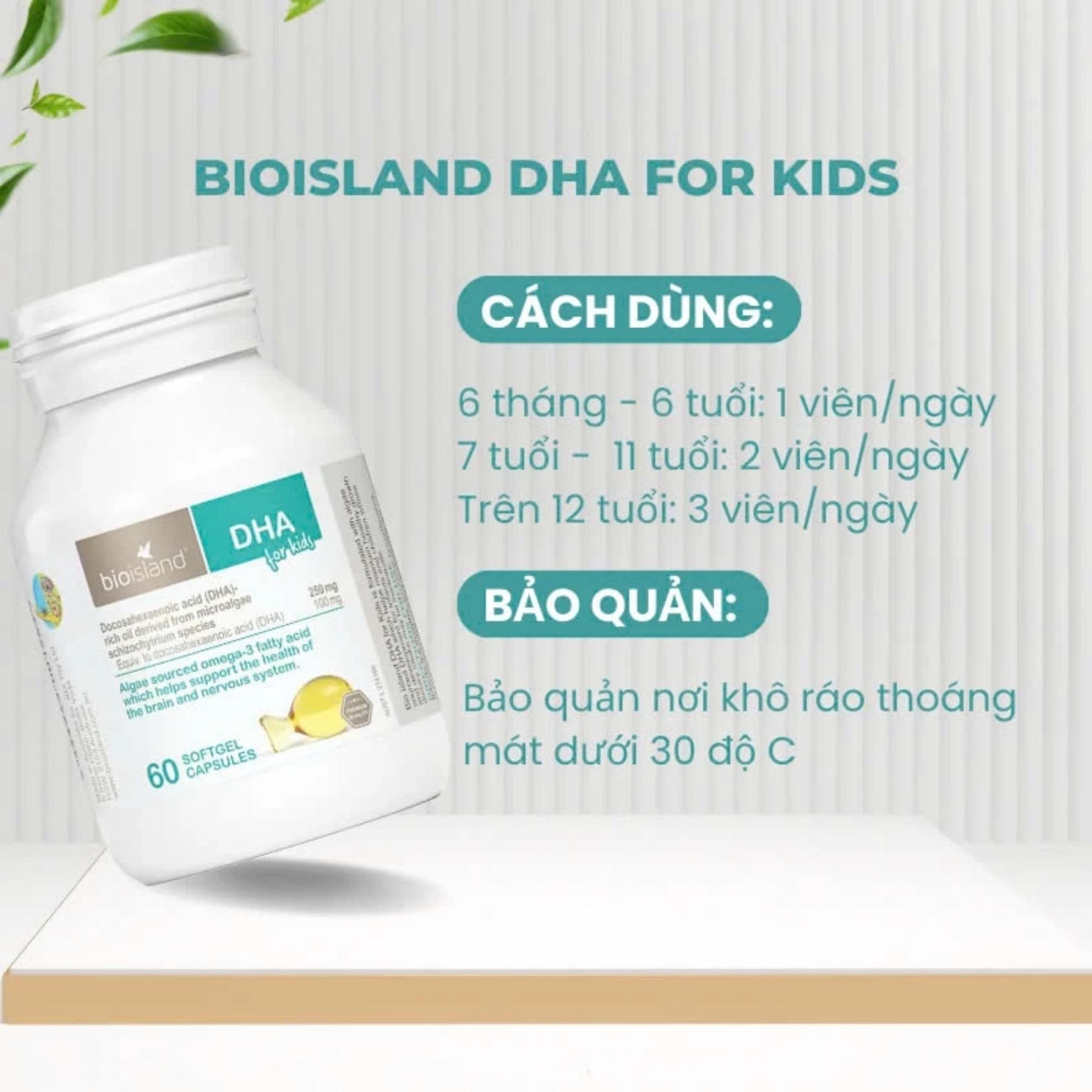 Viên Uống BioIsland DHA For Kids Bổ Sung DHA Cho Trẻ, Hỗ Trợ Phát Triển Trí Não Và Thị Giác – Hộp 60 Viên - Image 3