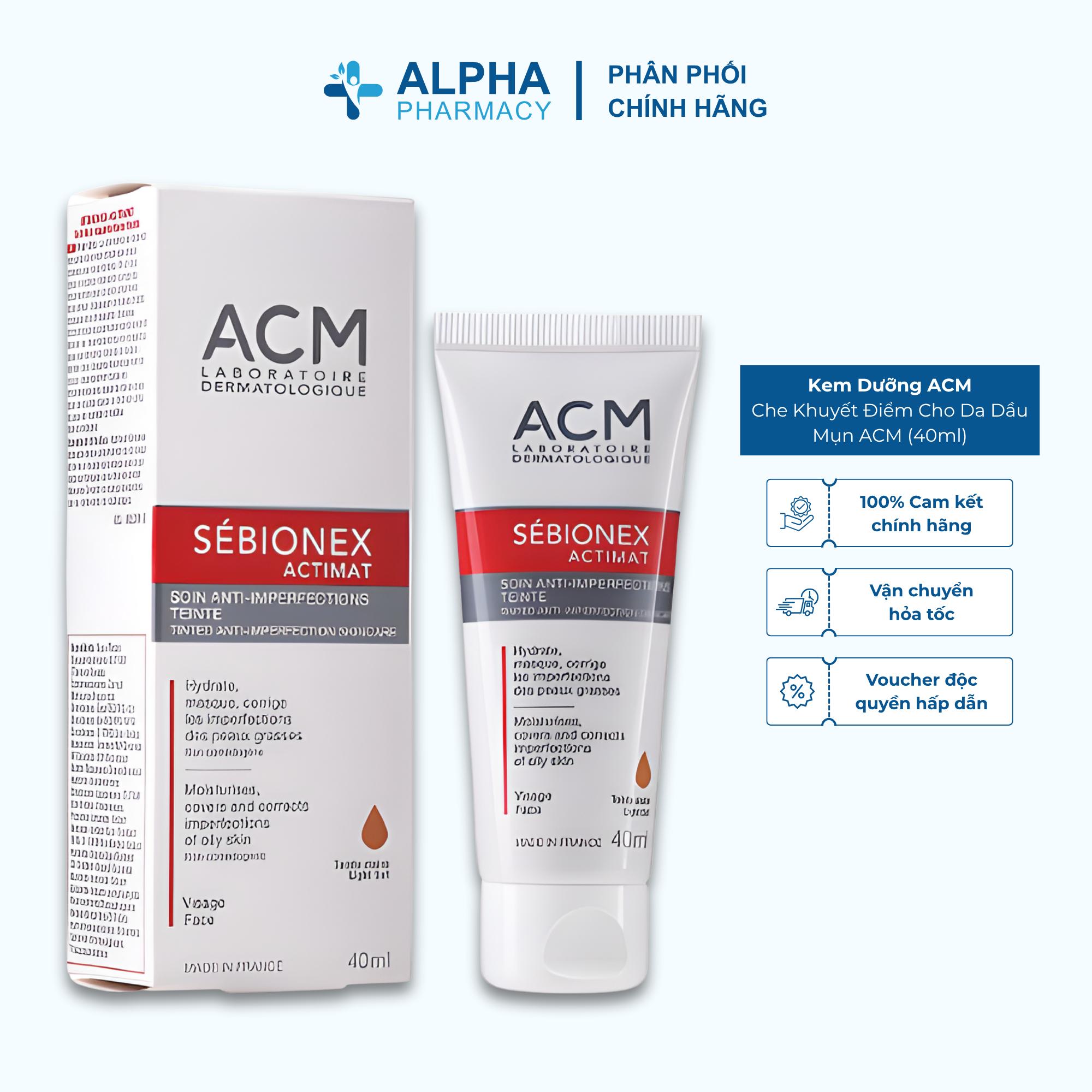 Kem Dưỡng Che Khuyết Điểm Cho Da Dầu Mụn ACM Sebionex Actimat Tinted Anti-Imperfection Skincare - 40ml