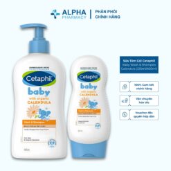 Sữa Tắm Gội Cetaphil Baby Wash & Shampoo Calendula Làm Dịu Da - 230ml/400ml