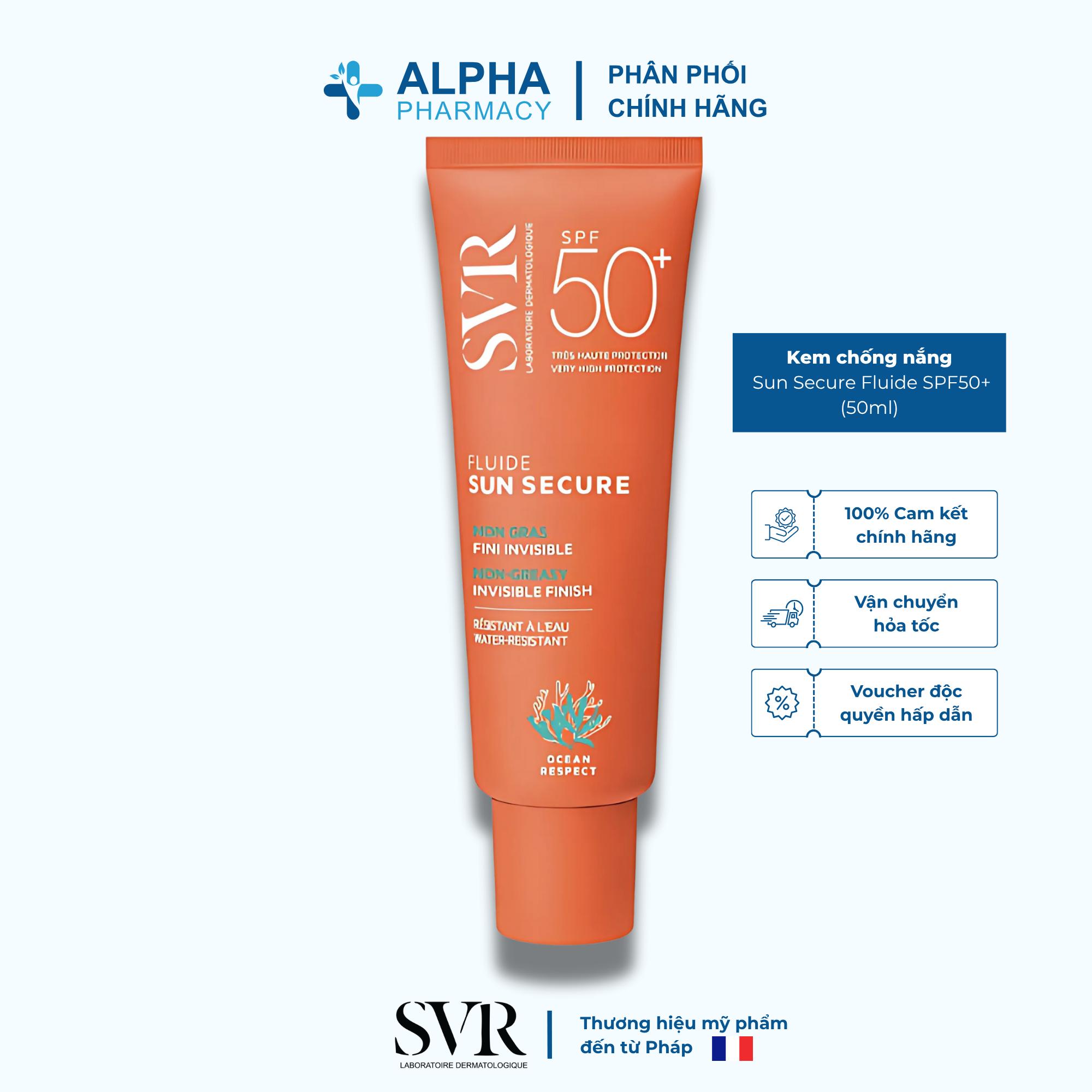Kem Chống Nắng SVR Sun Secure Fluide SPF50+ Trong Suốt & Kiềm Dầu – 50ml