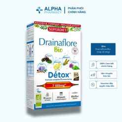 Thực Phẩm Hỗ Trợ Thải Độc 5In1 Superdiet Drainaflore Bio Thanh Lọc Gan, Thận, Phổi, Ruột, Da (Ống Nhựa) – 20 Ống