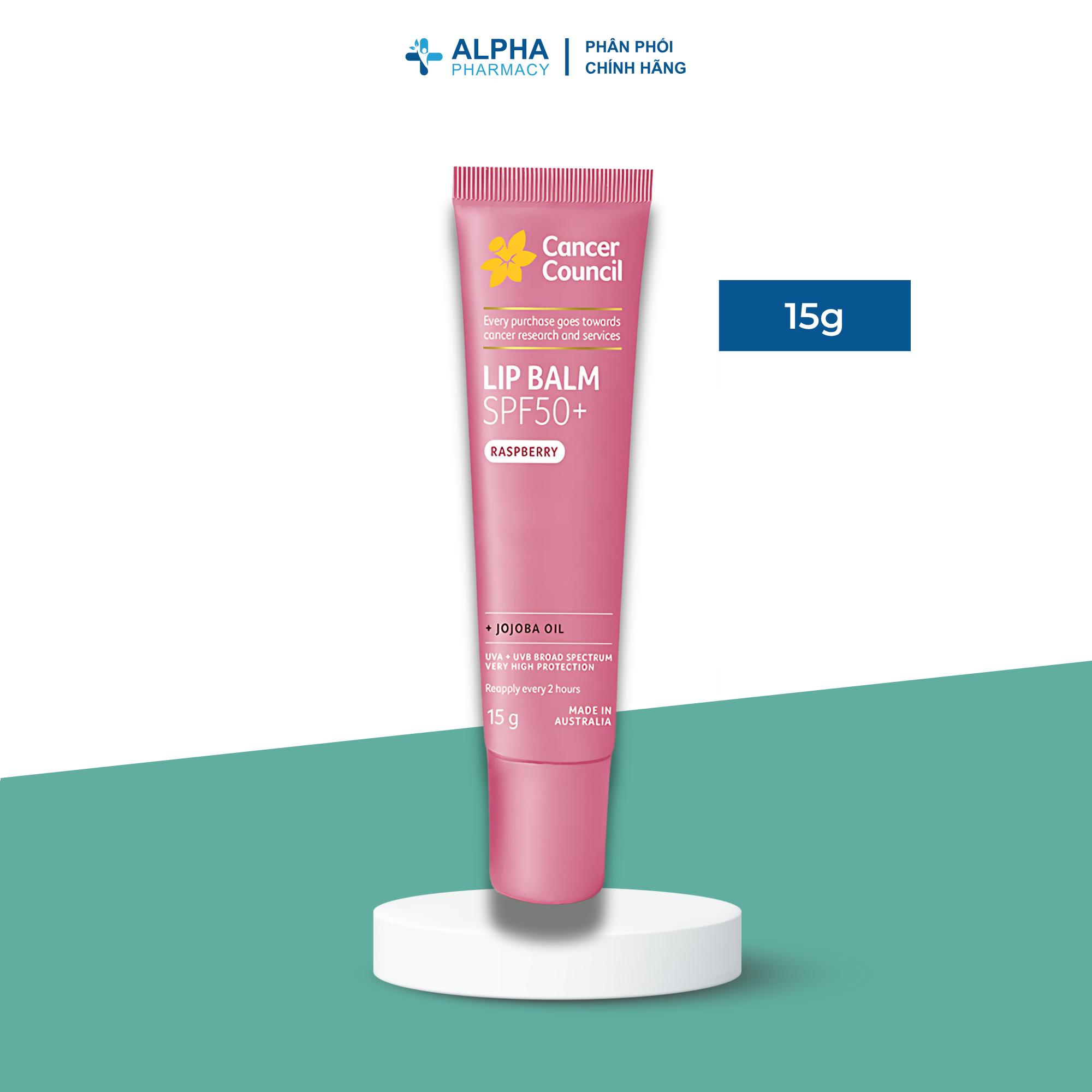 Son Dưỡng Môi Chống Nắng Cancer Council Lip Balm Raspberry SPF50+ Bảo Vệ & Dưỡng Ẩm Môi Hiệu Quả - 15g - Image 2