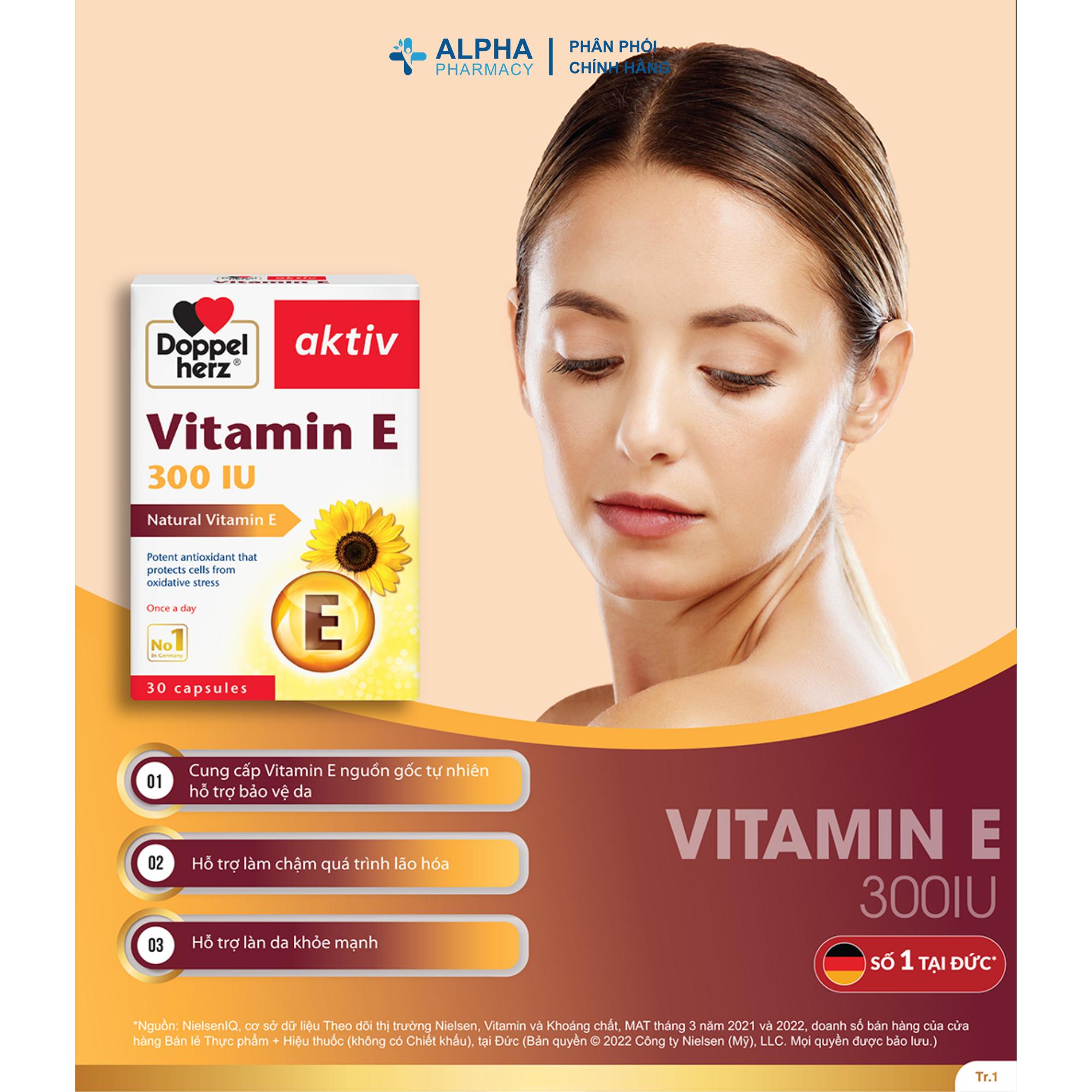 Viên Uống Doppelherz Vitamin E Chống Oxy Hóa, Bảo Vệ Sức Khỏe Tim Mạch – Hộp 30 Viên - Image 3