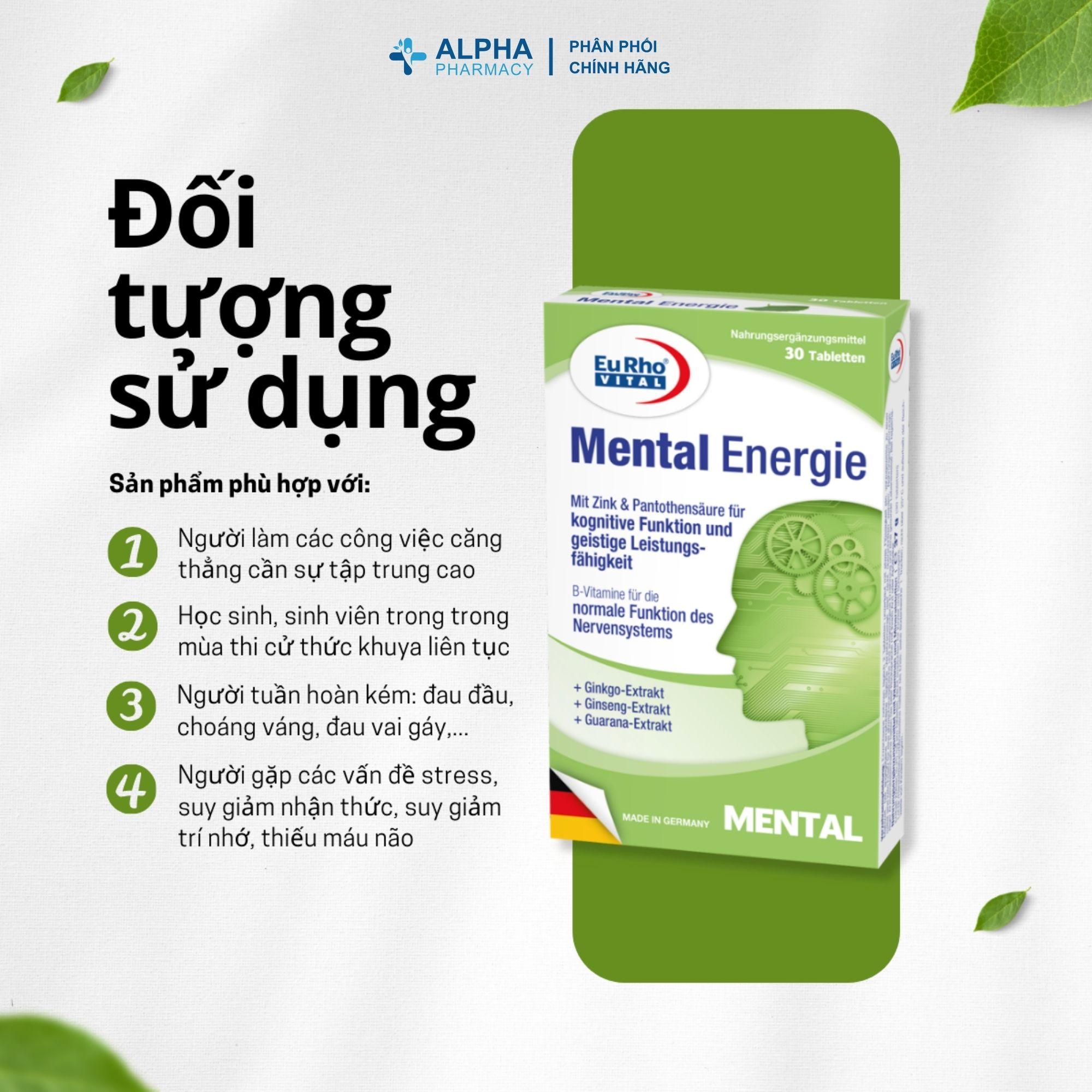 Thực Phẩm Bảo Vệ Sức Khỏe EuRho Vital Mental Energie Cải Thiện Trí Nhớ, Duy Trì Chức Năng Não Bộ Khỏe Mạnh - Image 3