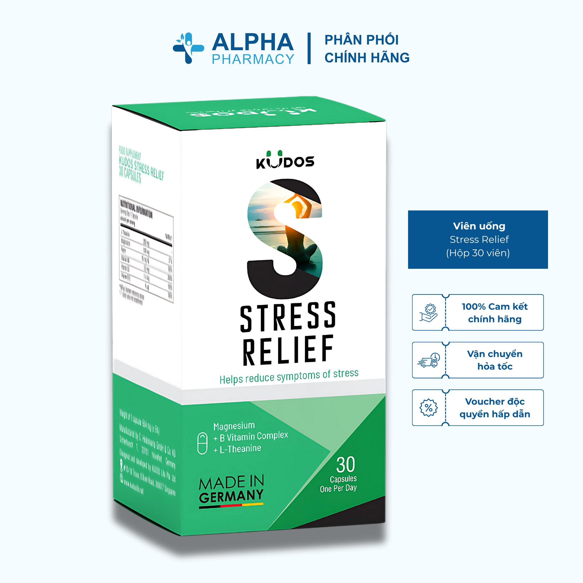 Viên Uống Kudos Stress Relief Hỗ Trợ Giảm Căng Thẳng (Hộp 30 viên)