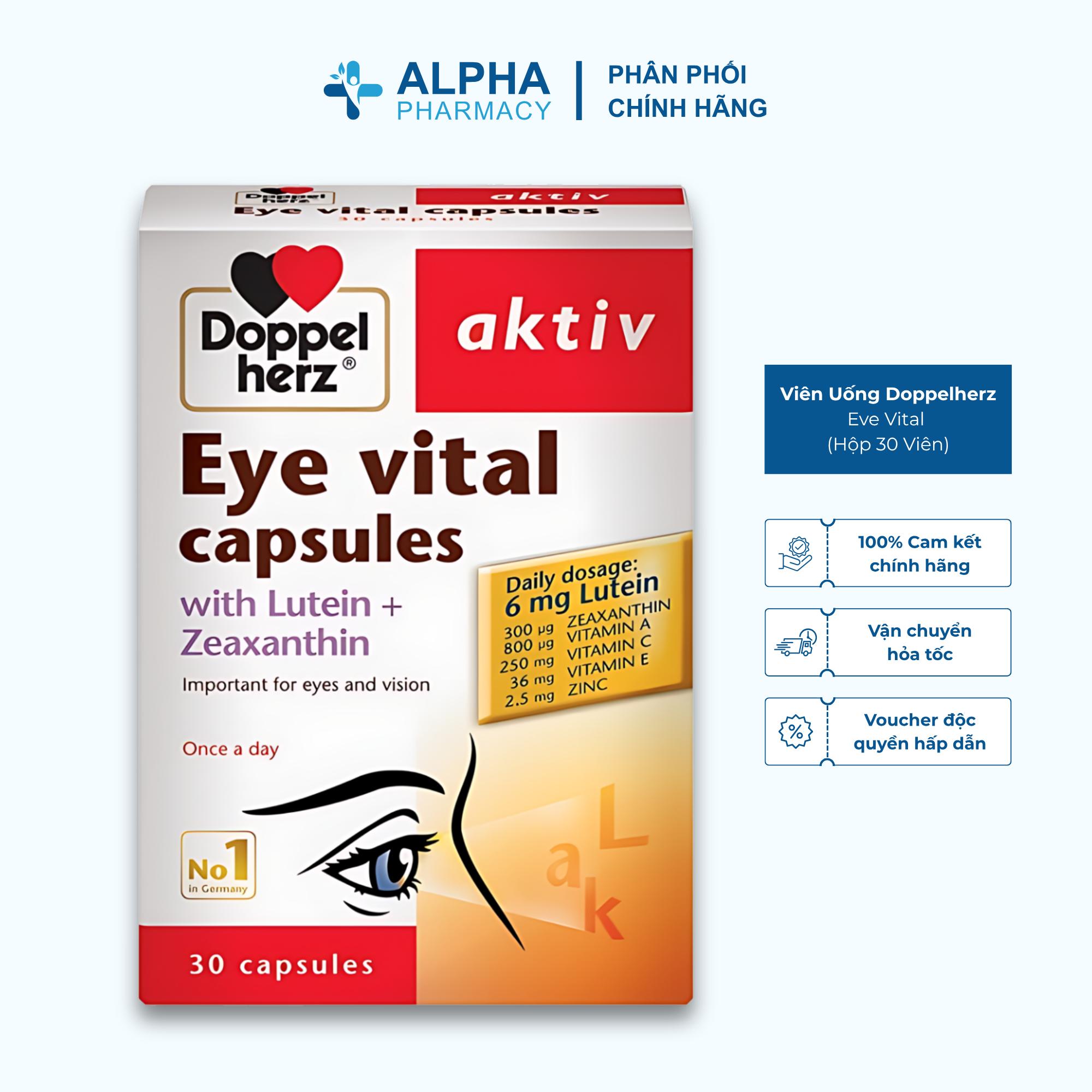 Viên Uống Doppelherz Eve Vital Chăm Sóc Sức Khỏe Đôi Mắt – Hộp 30 Viên