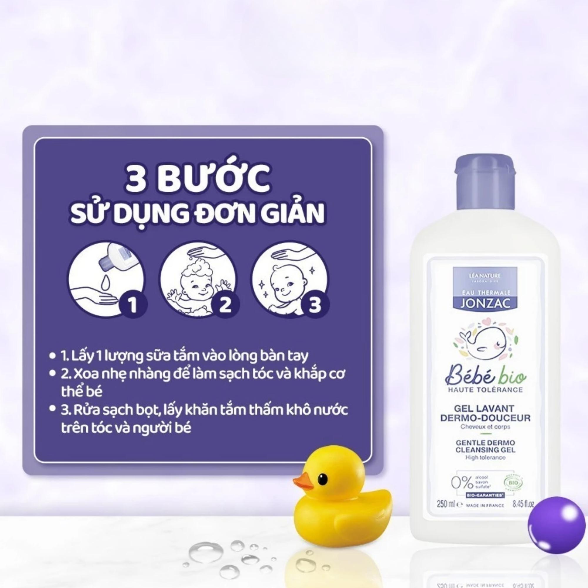Gel Tắm Gội Hữu Cơ Jonzac Dành Cho Bé Từ Sơ Sinh 250ml/500ml - Image 4