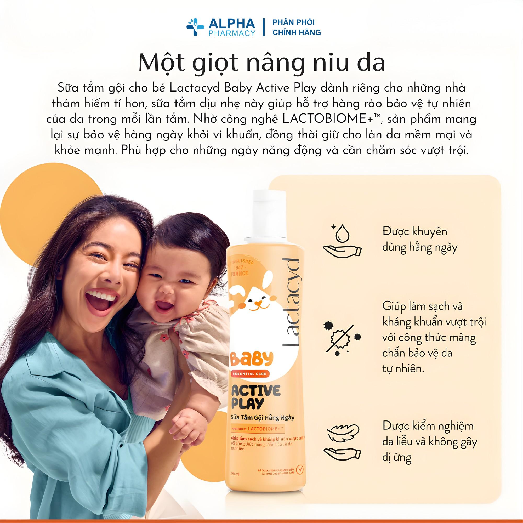 Sữa Tắm Gội Hàng Ngày Cho Bé Lactacyd Active Play Làm Sạch Da & Giúp Bé Vận Động Thoải Mái – 250ml/500ml - Image 2