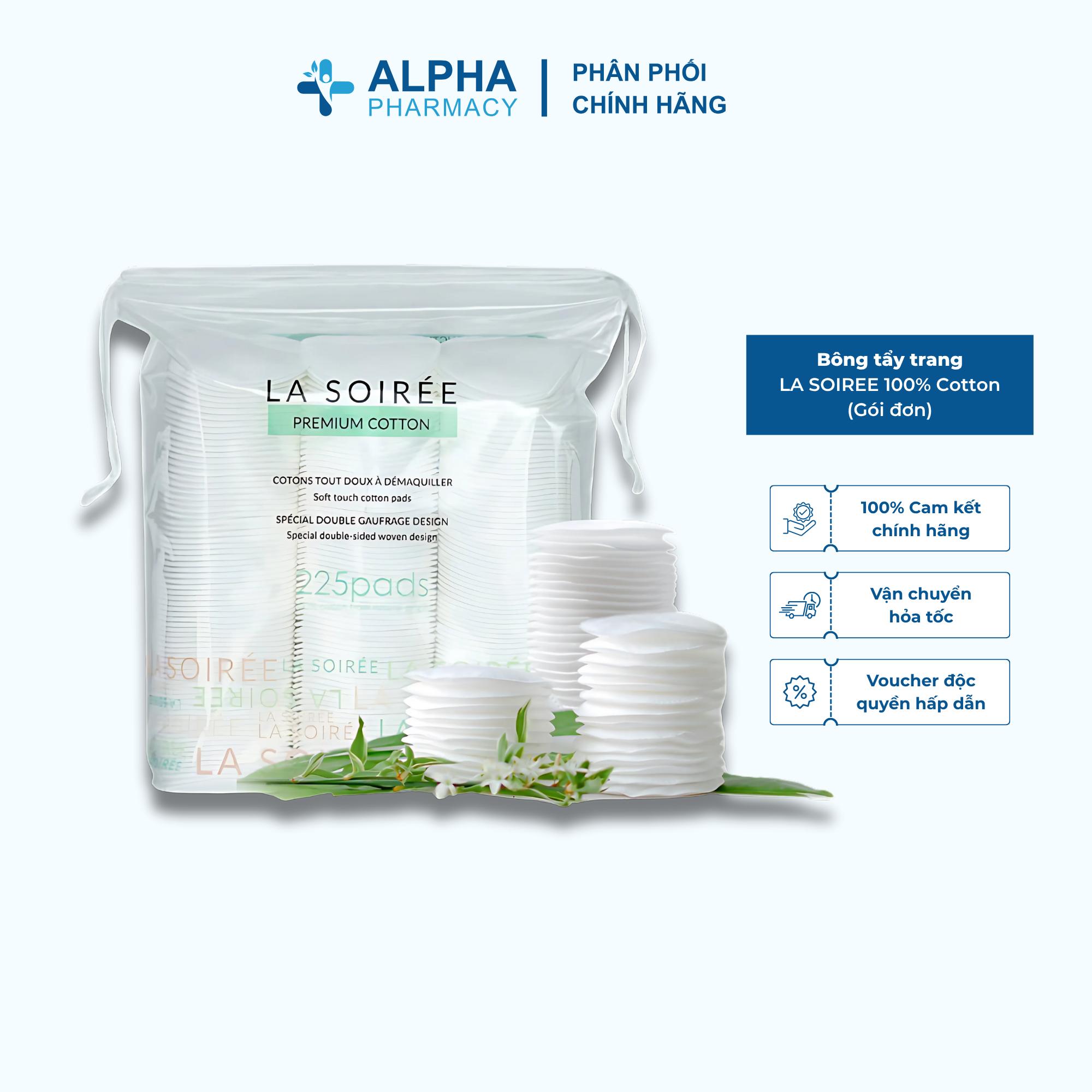 Bông Tẩy Trang La Soirée 100% Cotton Siêu Dai & Mềm Mịn Gói Đơn