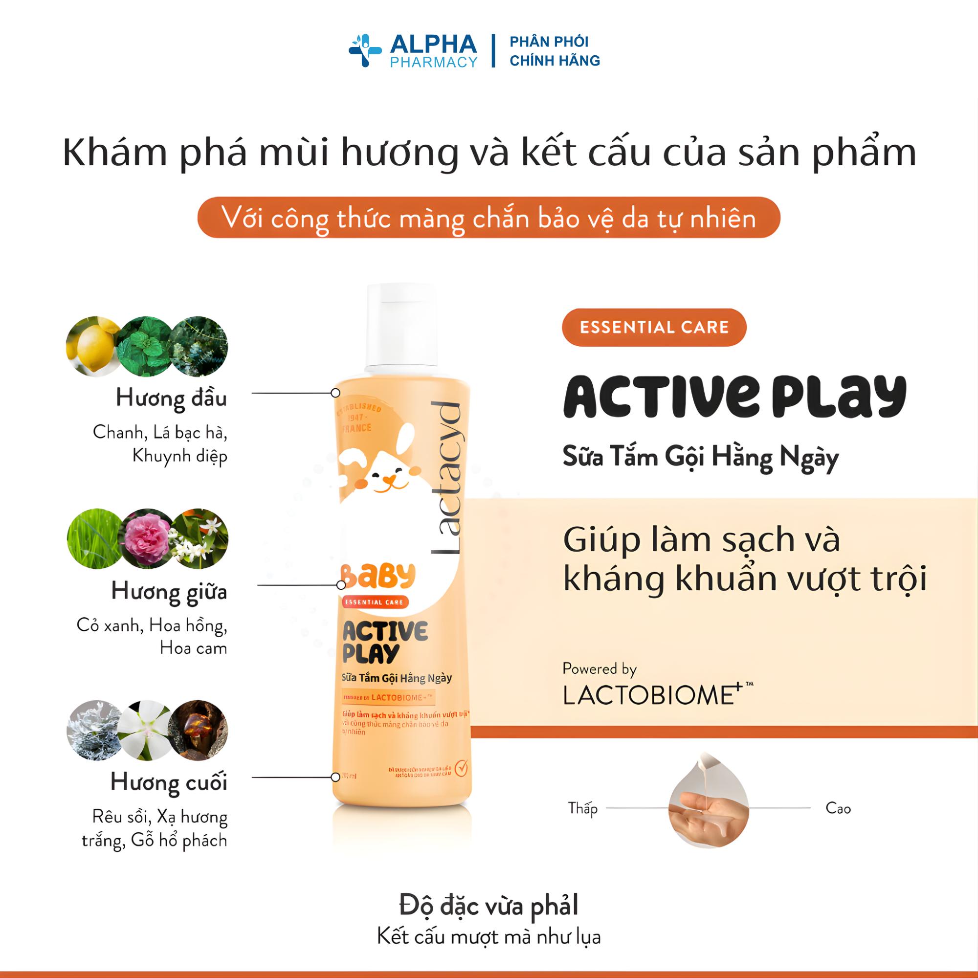 Sữa Tắm Gội Hàng Ngày Cho Bé Lactacyd Active Play Làm Sạch Da & Giúp Bé Vận Động Thoải Mái – 250ml/500ml - Image 3