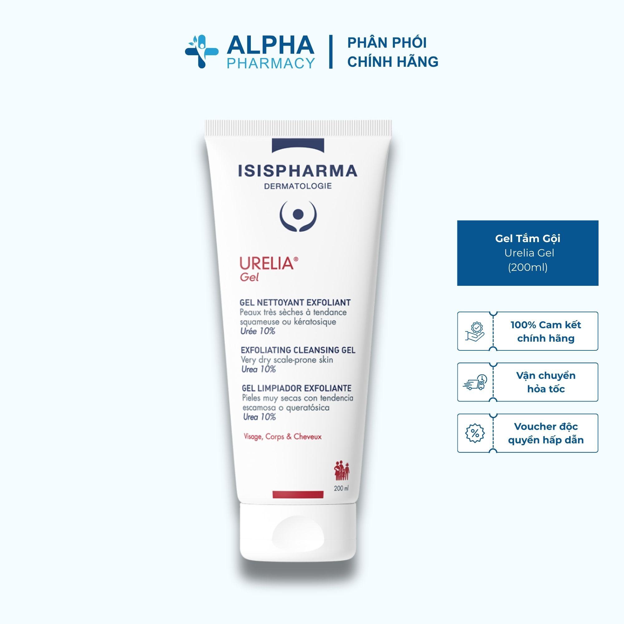 Gel Tắm Gội Isis Pharma Urelia Gel Cho Da Bong Tróc, Tăng Sừng, Giữ Ẩm – 200ml