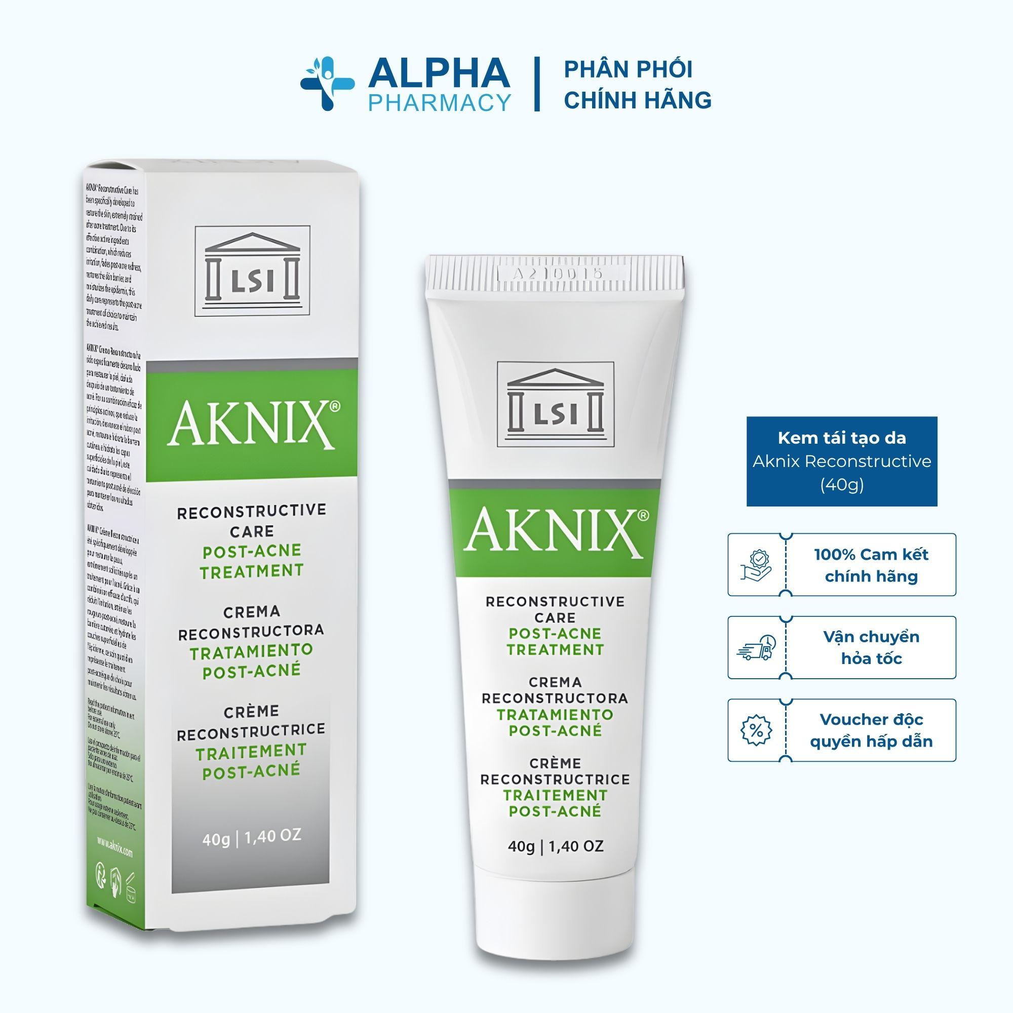 Kem Tái Tạo Da Sau Mụn Aknix Reconstructive Giúp Phục Hồi Da, Làm Mờ Thâm Sẹo – 40g