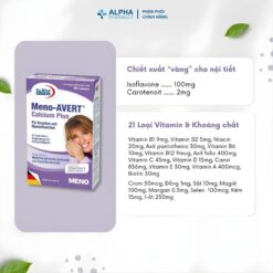 Alternative view of Thực Phẩm Bảo Vệ Sức Khỏe EuRho Vital Meno-AVERT Calcium Plus Hỗ Trợ Cân Bằng Nội Tiết Tố Nữ, Giảm Triệu Chứng Tiền Mãn Kinh