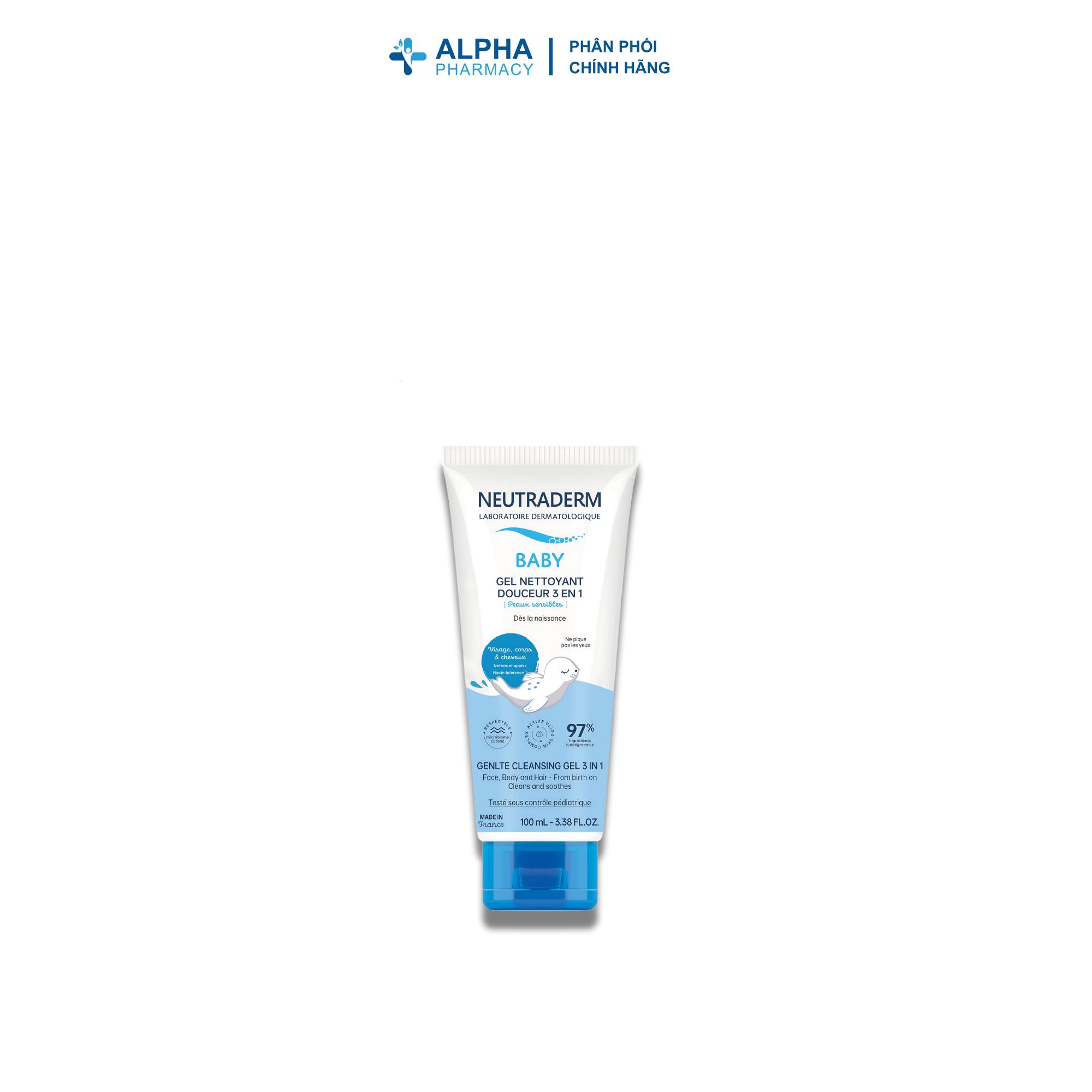 Gel Tắm Neutraderm Neutraderm 3 In 1 Gentle Cleansing Gel Hair Face & Body Dịu Nhẹ Cho Tóc Mặt & Cơ Thể – 100ml/200ml/400ml - Image 3