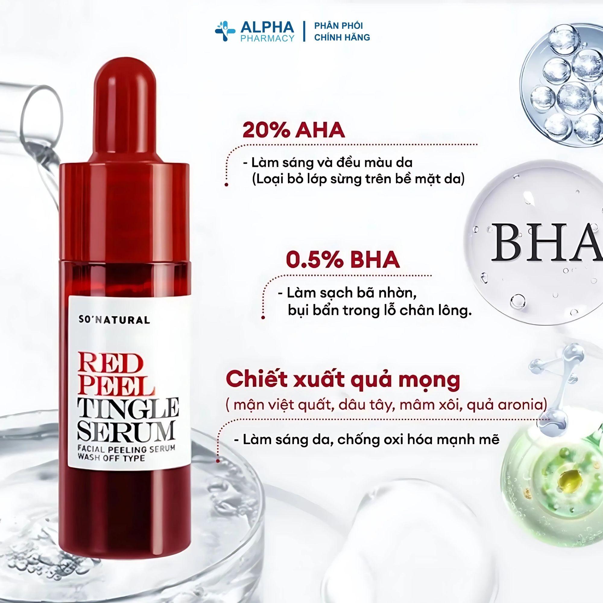 Tinh Chất Serum Peel Da Tái Tạo Da Sinh Học So Natural Red Peel Tingle Serum - 11ml - Image 2