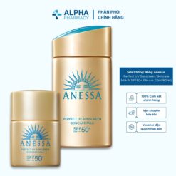 Sữa Chống Nắng Anessa Perfect UV Sunscreen Skincare Milk N SPF50+ PA++++ Dưỡng Da Kiềm Dầu - 12ml/60ml (Bản Mới)