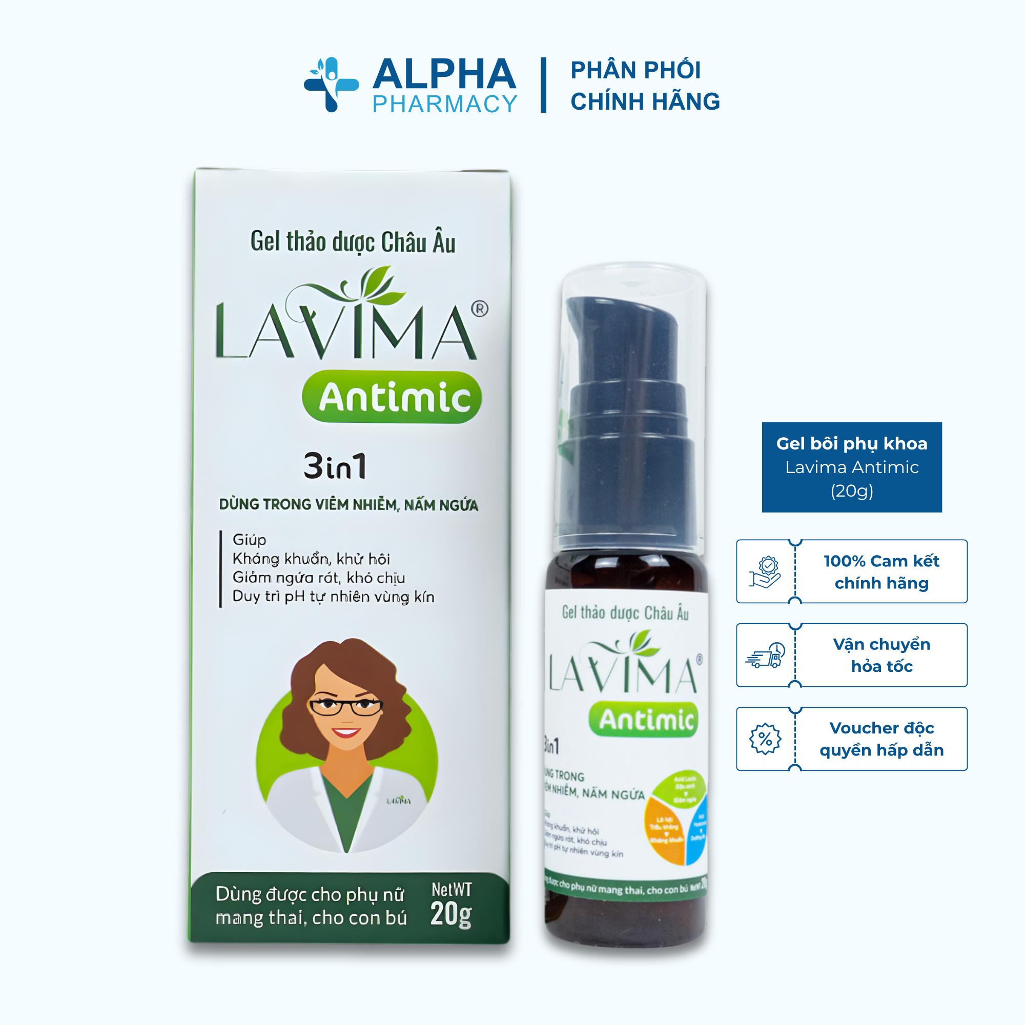 Gel Bôi Phụ Khoa Thảo Dược Giảm Ngứa, Kháng Khuẩn Lavima Antimic - 20g