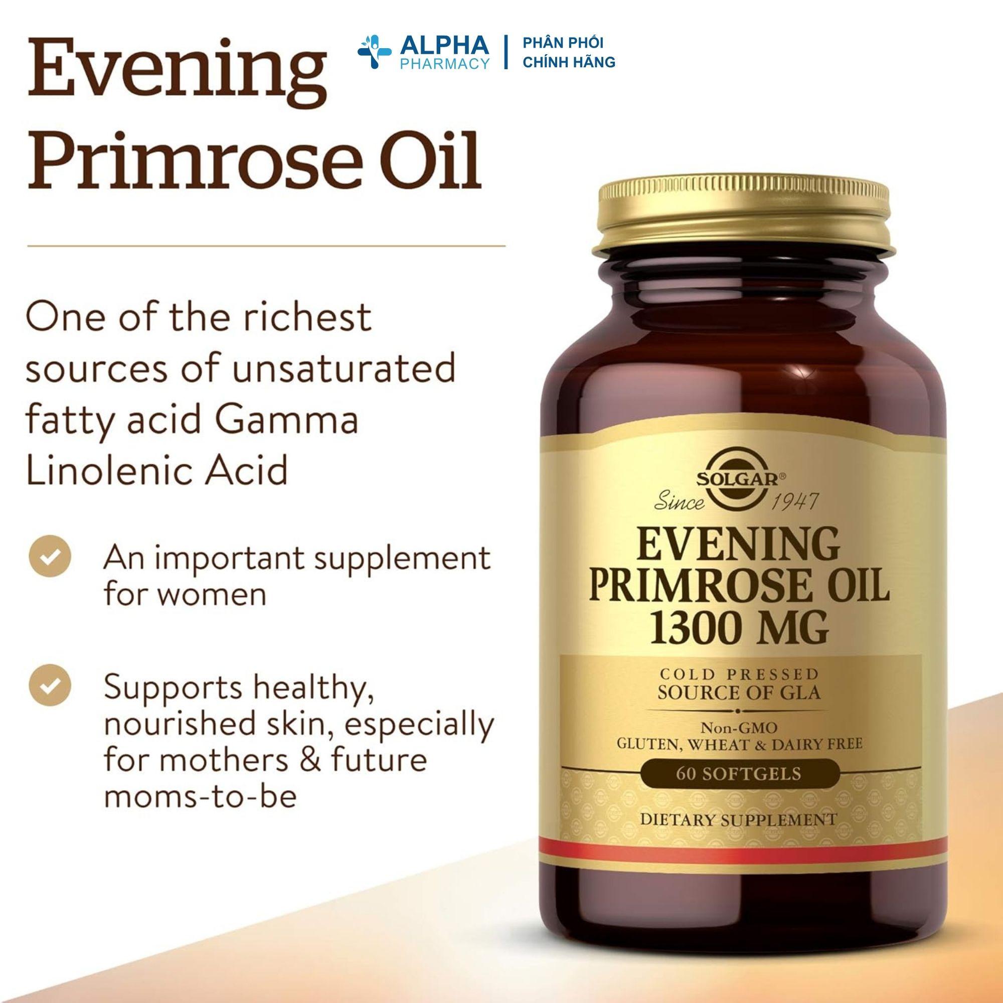 Viên Uống Tinh Dầu Hoa Anh Thảo Solgar Evening Primrose Oil 1300mg Hỗ Trợ Cân Bằng Nội Tiết – 60 Viên - Image 3