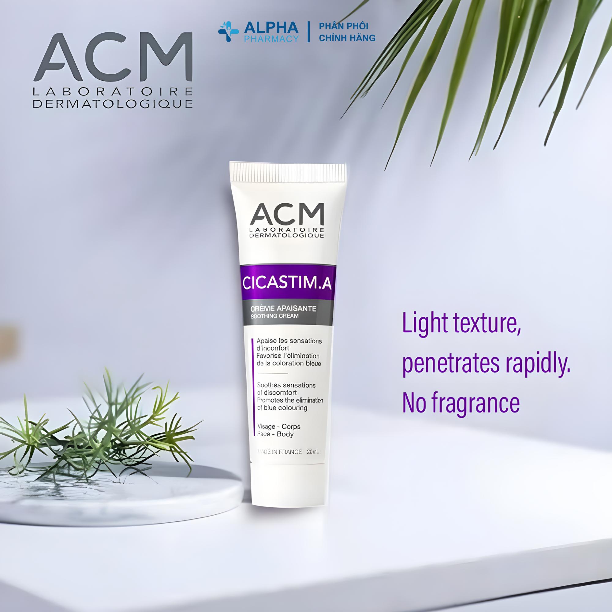Kem Làm Mờ Vết Thâm ACM Cicastim A Cream Hỗ Trợ Phục Hồi Da Sau Tổn Thương - 20ml - Image 2