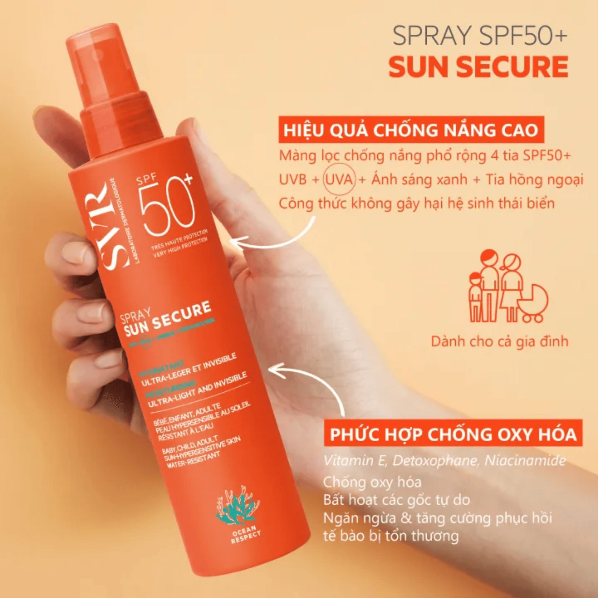 Xịt Chống Nắng SVR Sun Secure Spray SPF50+ Dành Cho Mặt – 200ml - Image 3