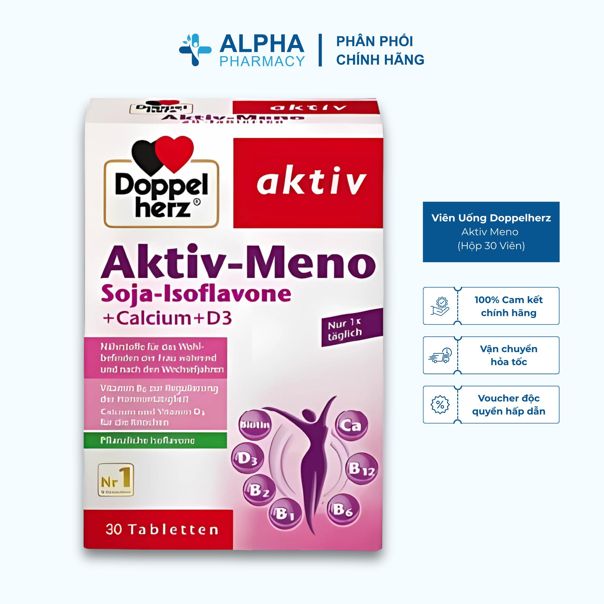 Viên Uống Doppelherz Aktiv Meno Hỗ Trợ Sức Khỏe Phụ Nữ Tiền Mãn Kinh Và Mãn Kinh – Hộp 30 Viên