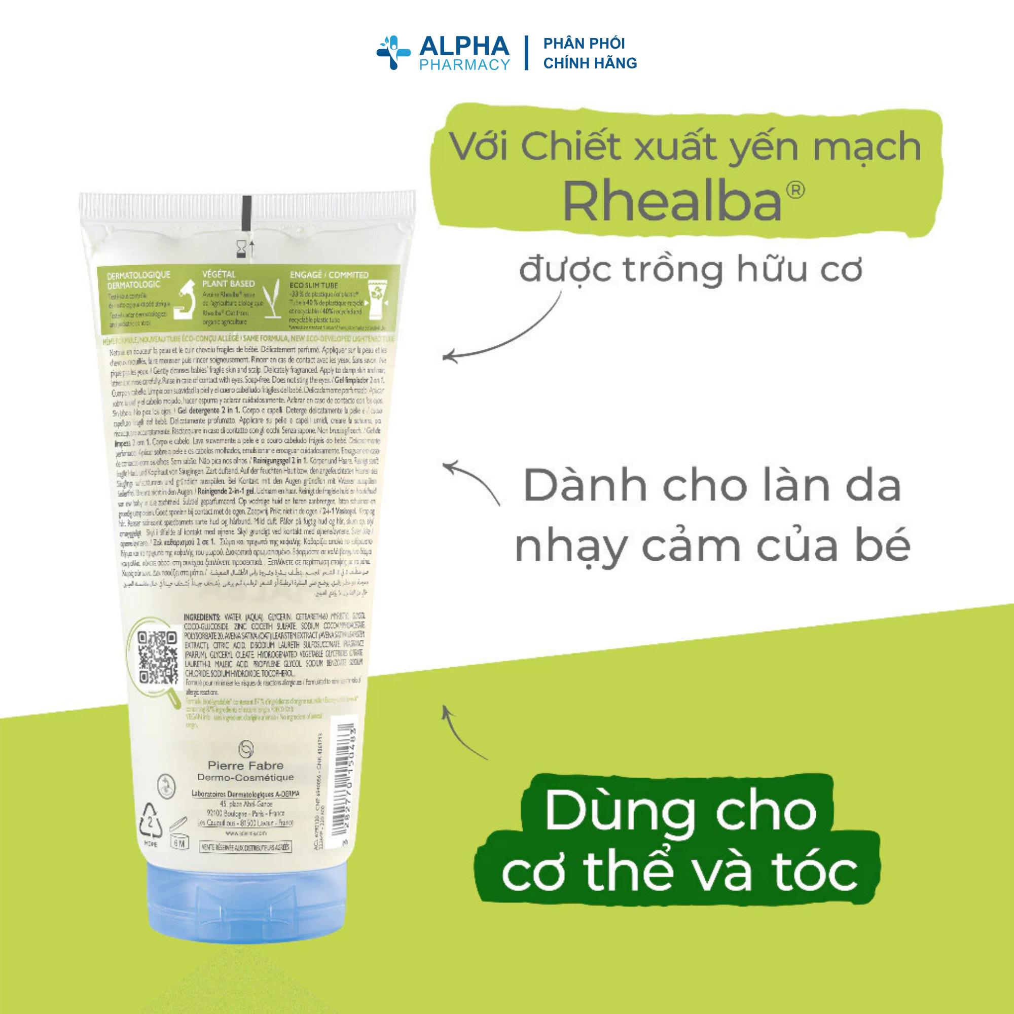 Gel Tắm Gội 2in1 Cho Em Bé A-Derma Primalba Cleansing Gel - 200ml/500ml - Image 5