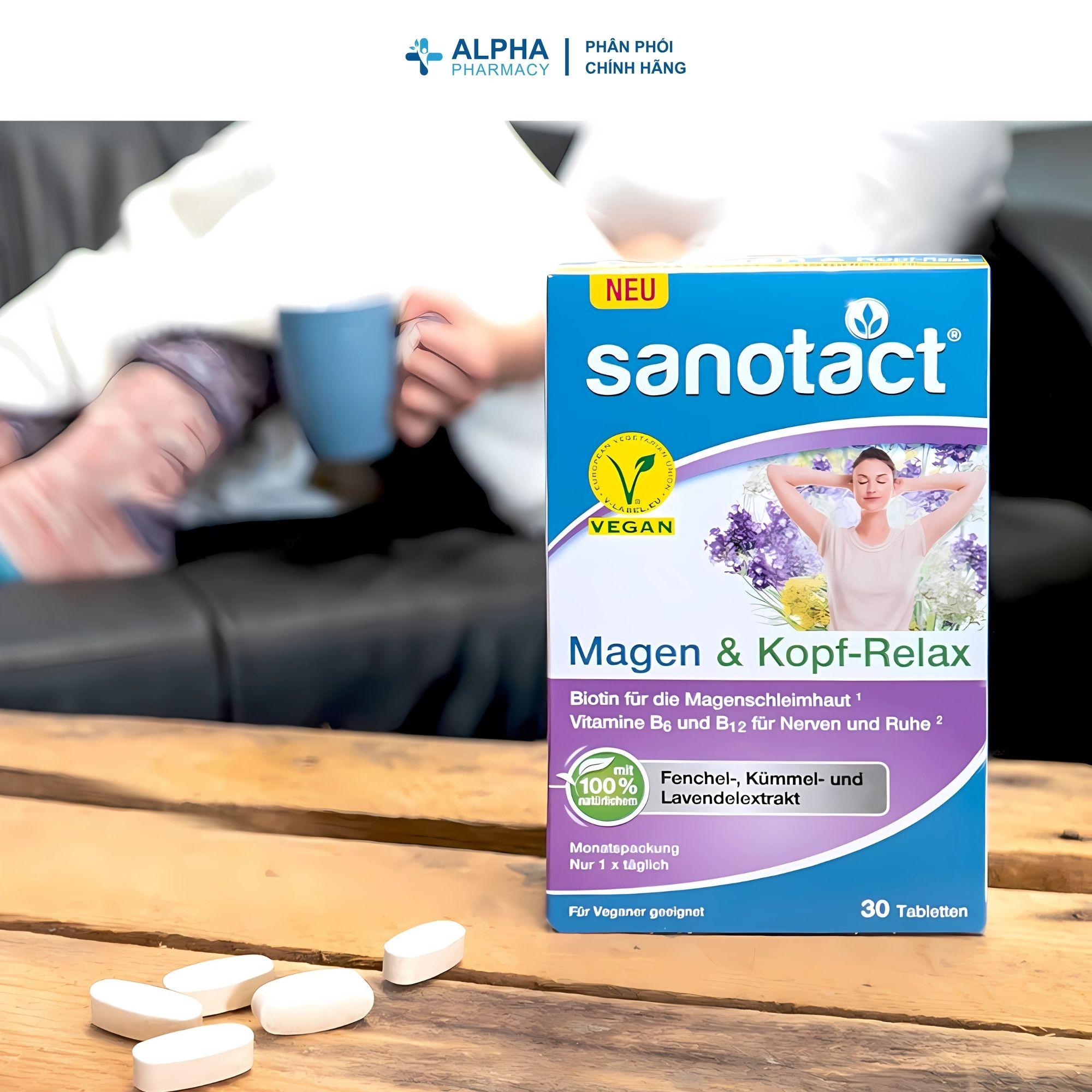 Viên Uống Hỗ Trợ Tiêu Hóa, Giảm Đầy Hơi Sanotact Magen & Kopf-Relax – Hộp 30 Viên - Image 2