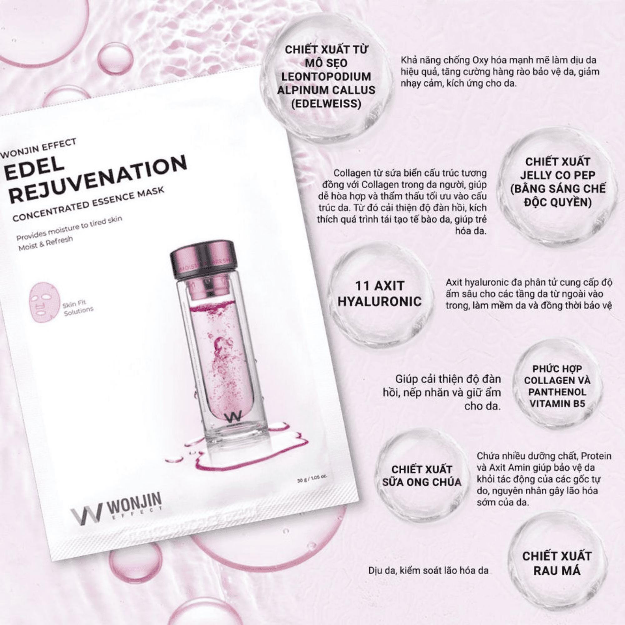 Mặt Nạ Wonjin Effect Edel Rejuvenation Nâng Cơ & Trẻ Hóa Da – 30g (1 Miếng)/(1 hộp 10 miếng) - Image 3