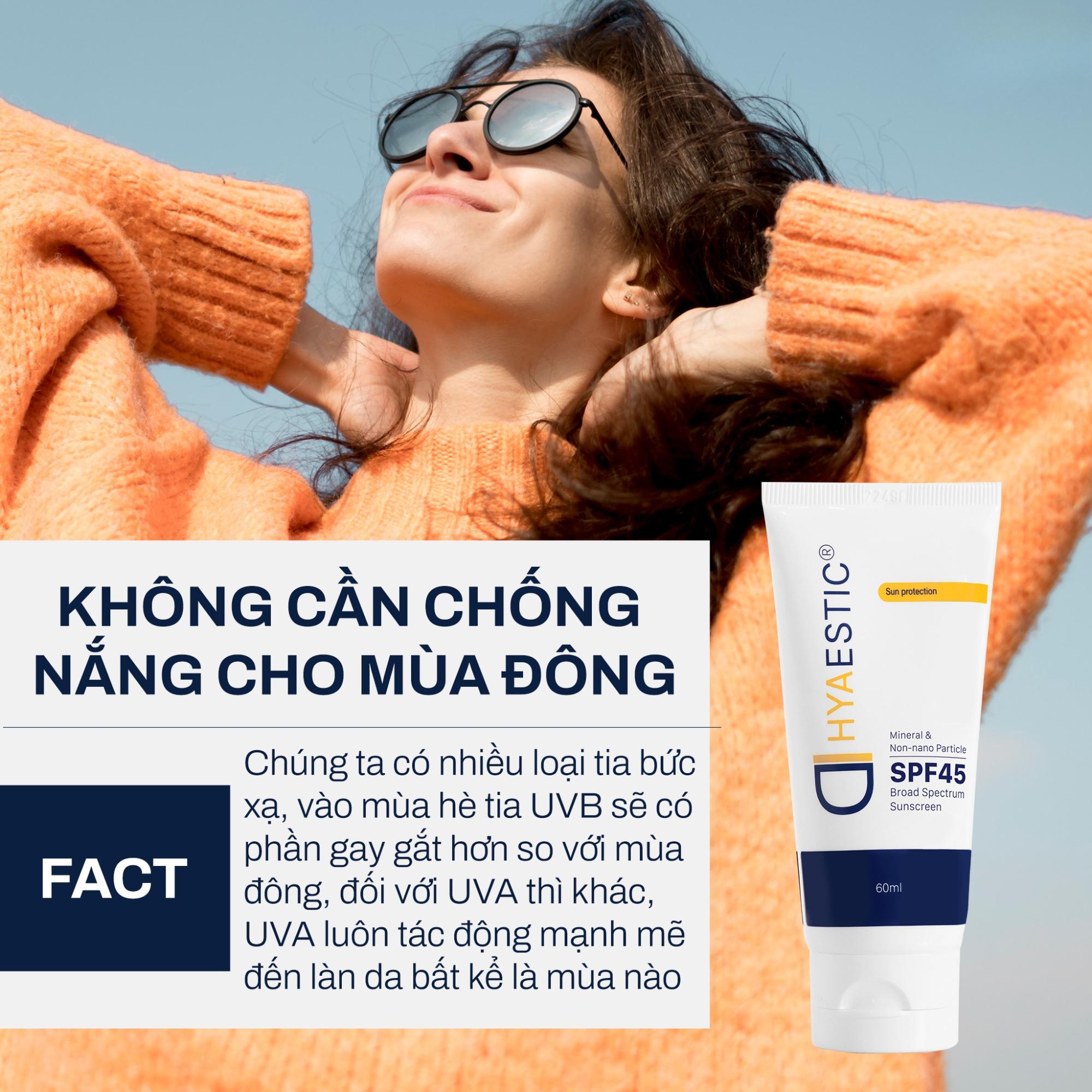 Kem Chống Nắng Dưỡng Ẩm Ngăn Ngừa Tổn Thương Hyaestic Mineral & Non-Nano Particle Broad Spectrum Sunscreen SPF45 - 60ml - Image 4