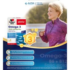 Alternative view of Viên Uống Doppelherz Omega-3 + Folic Acid + B6 + B12 Bổ Sung EPA, DHA – Hộp 30 Viên