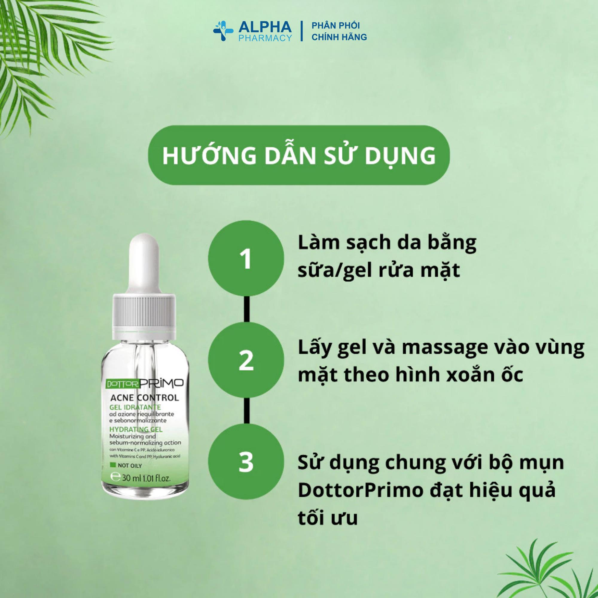 Gel Dưỡng Ẩm DottorPrimo Hydrating Gel Hỗ Trợ Cấp Nước, Làm Dịu Da Mụn, Kiểm Soát Nhờn - 30ml - Image 2