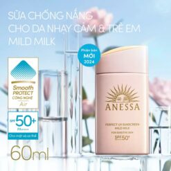 Alternative view of Sữa Chống Nắng Anessa Perfect UV Sunscreen Mild Milk (For Sensitive Skin) SPF50+/PA++++ Cho Da Nhạy Cảm & Trẻ Em - 12ml/60ml (Mới)