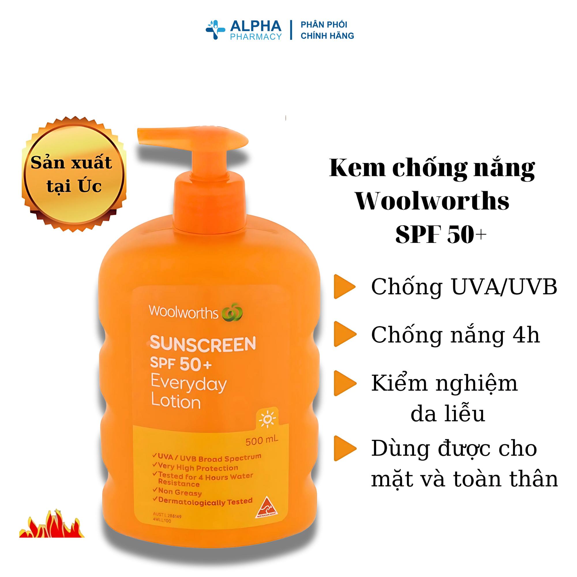 Kem chống nắng Woolworths Sunscreen Everyday Tube Spf 50+ 100ml/500ml/1L - Image 4